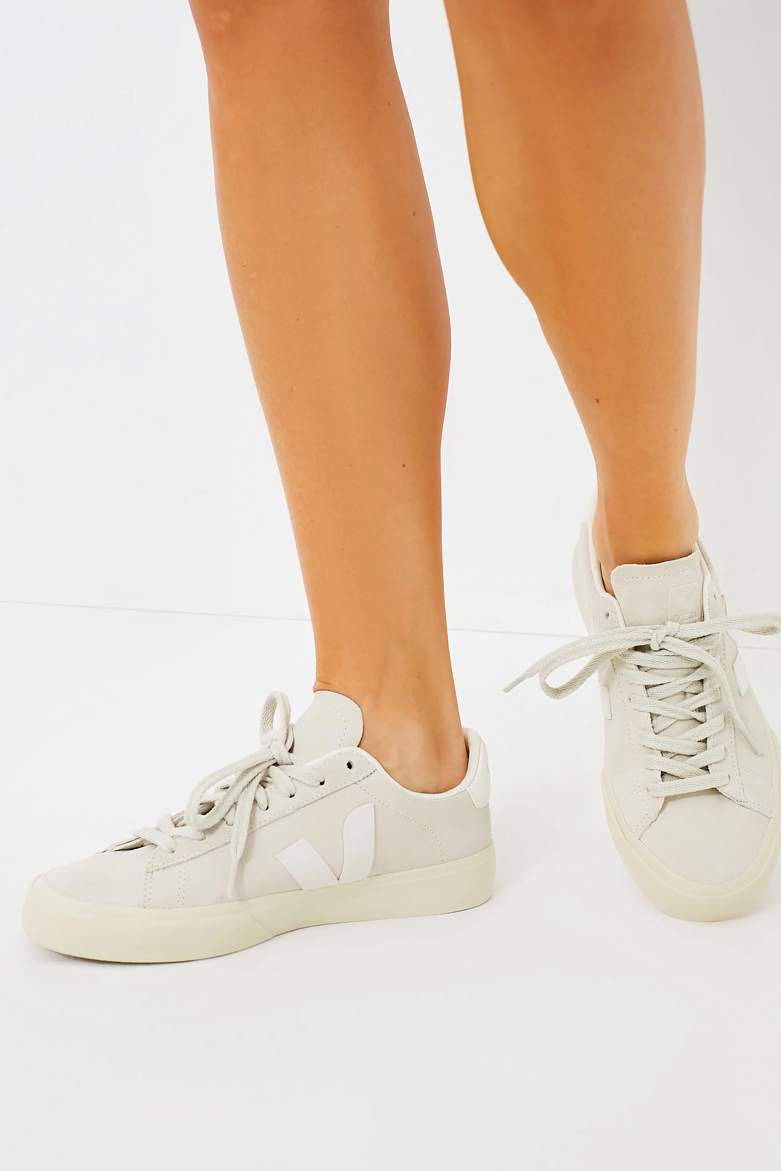 Natural White Suede Campo Sneakers - Image 3