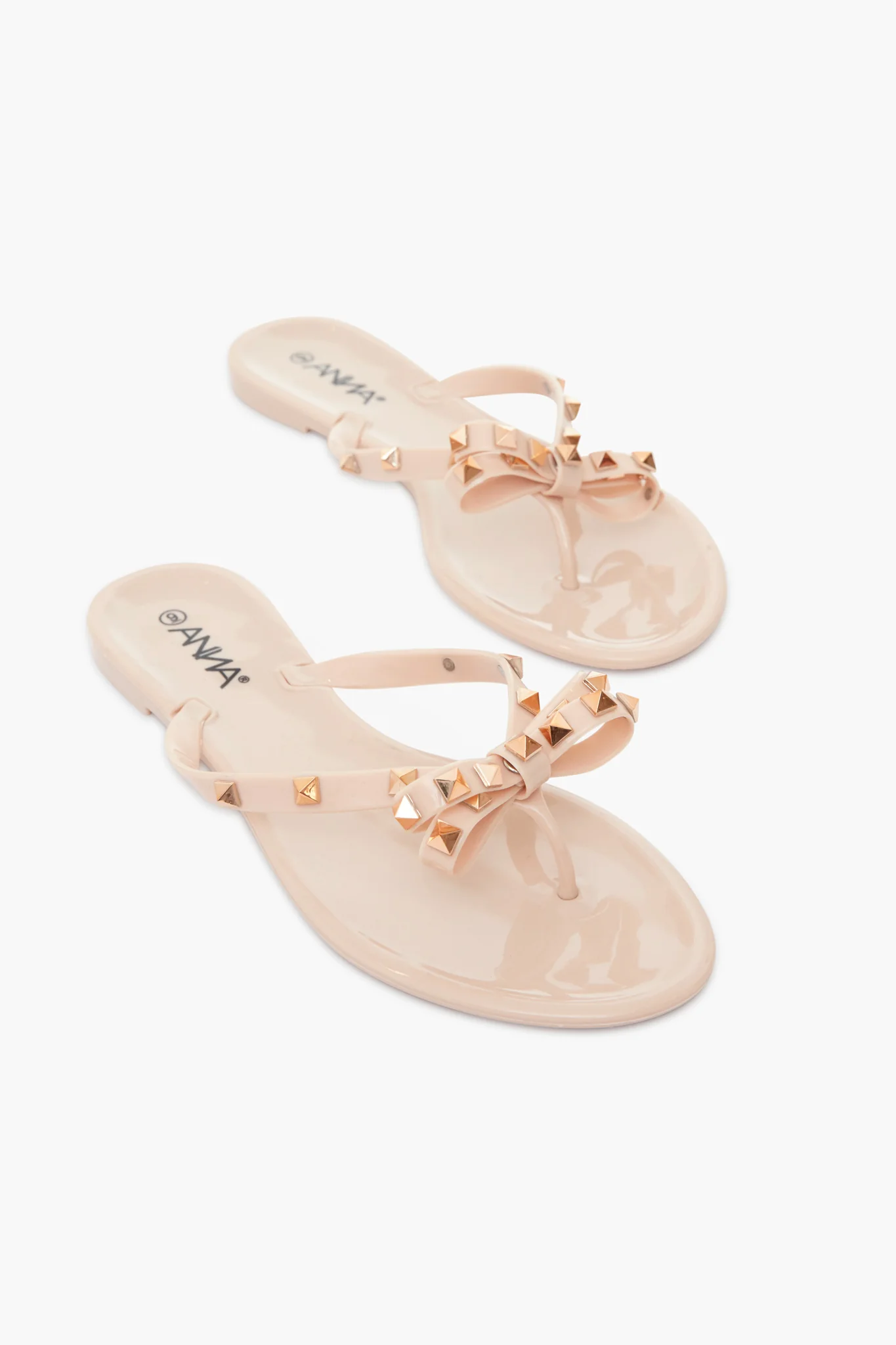 Nude Jelly Bowtie Sandals - Image 2