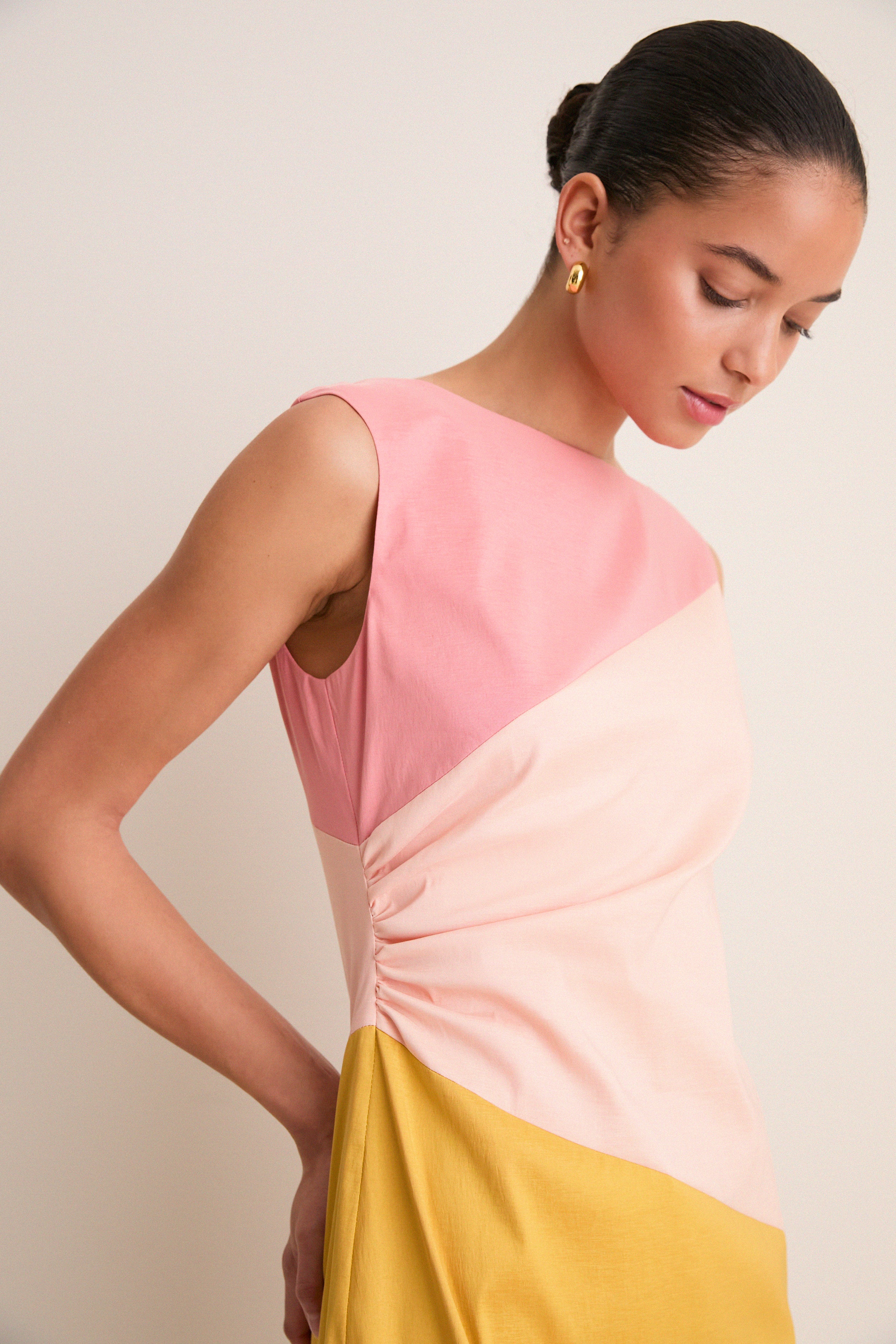 Sorbet Colorblock Stretch Taffeta Gigi Mini Dress - Image 5