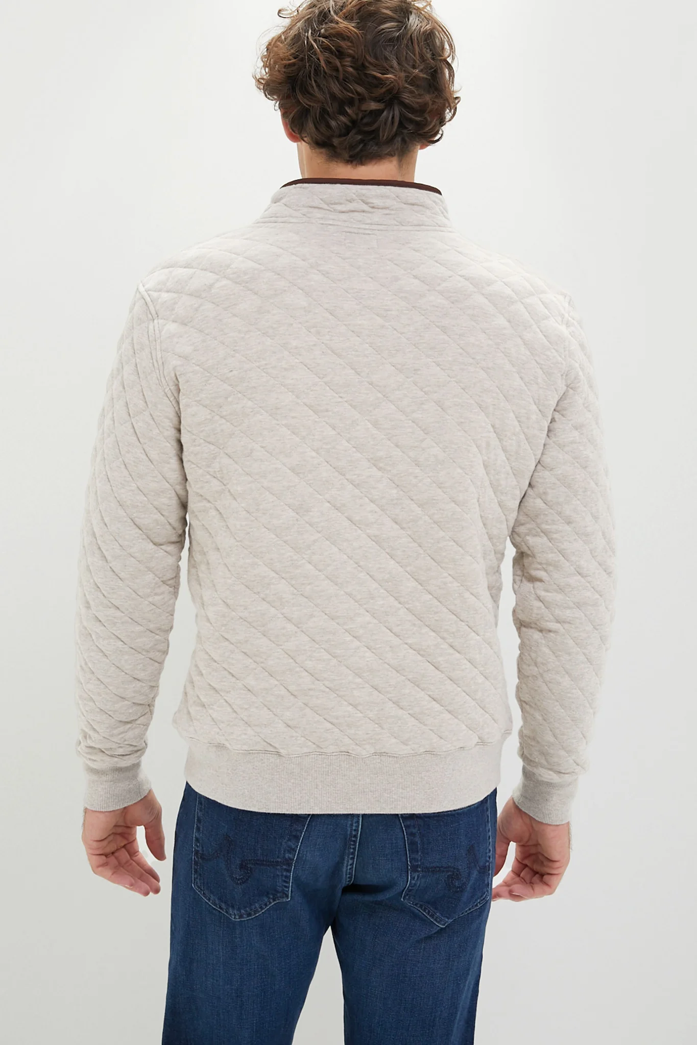 Oatmeal Melange Epic Quilted Fleece Pullover - Image 4