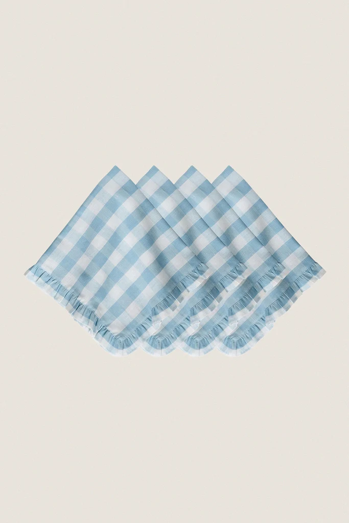 Ocean Gingham Ruffle Napkin (Set of 4) - Image 2