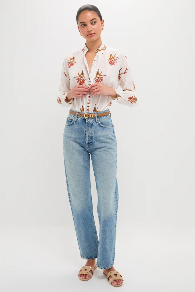 Off-White Kiki Persimmon Flower Shirt - Image 6