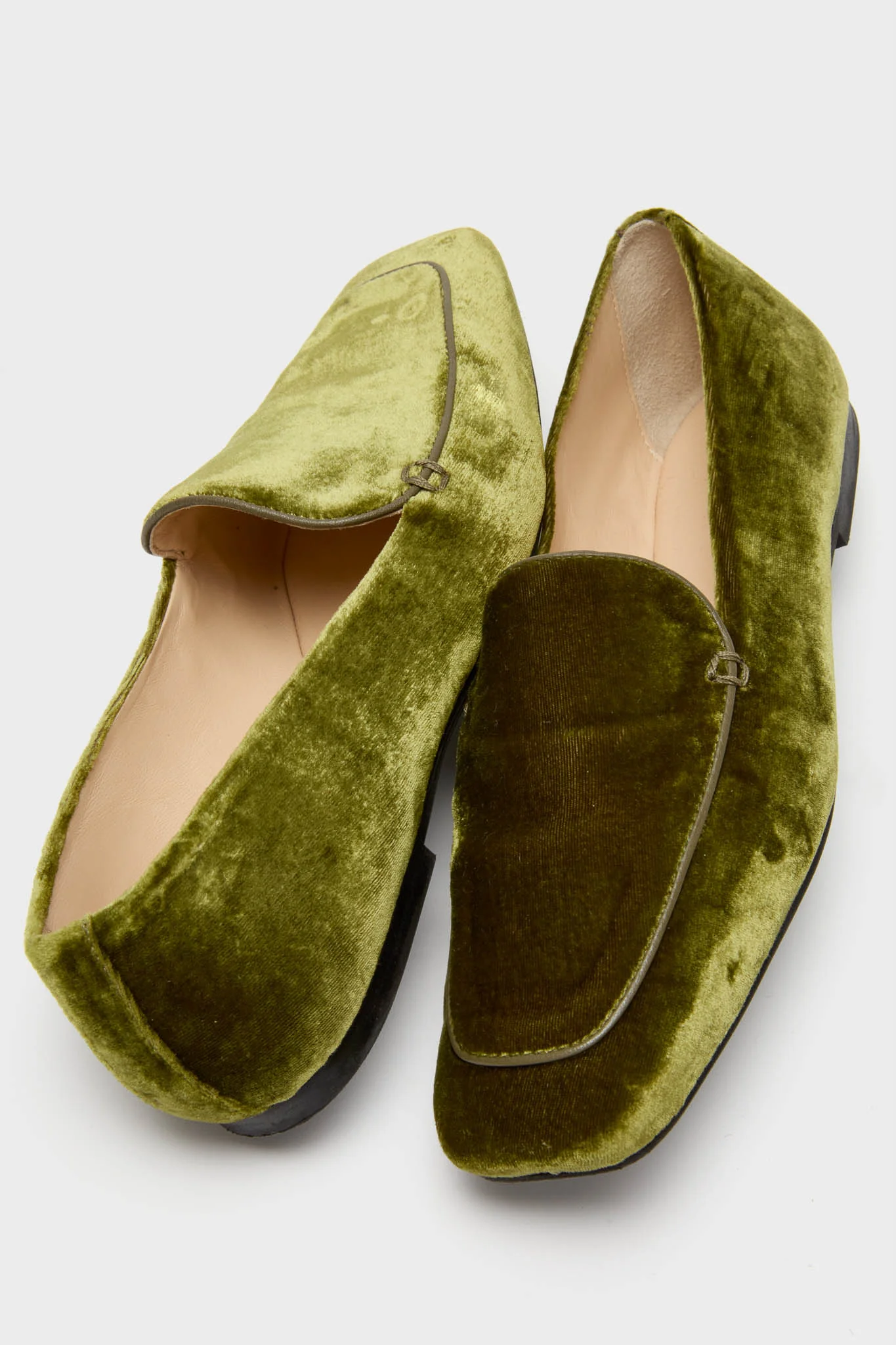 Olive Velvet Kam Loafers - Image 5