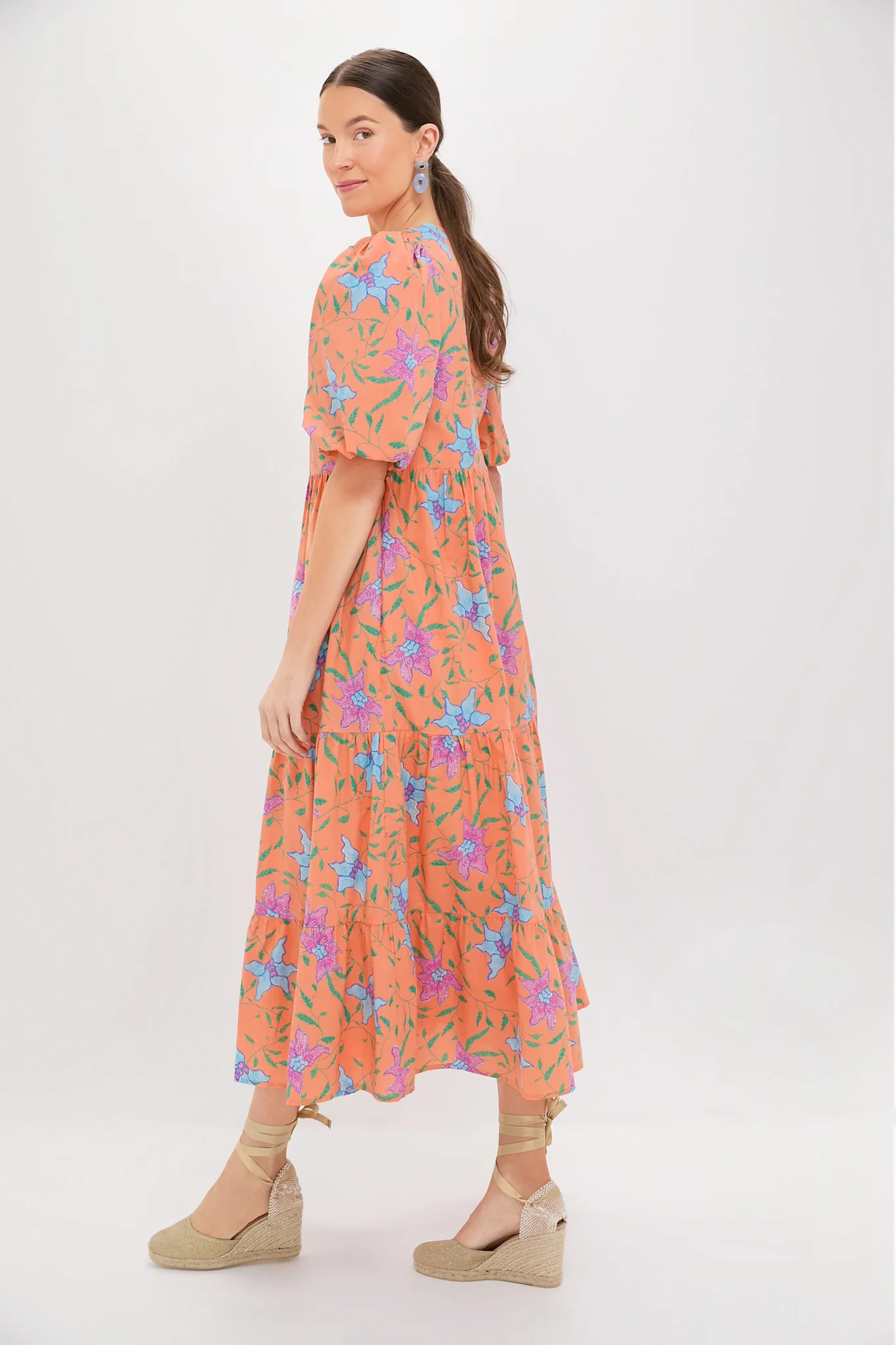 Orange Multi Floral Cisco Maxi Dress - Image 3