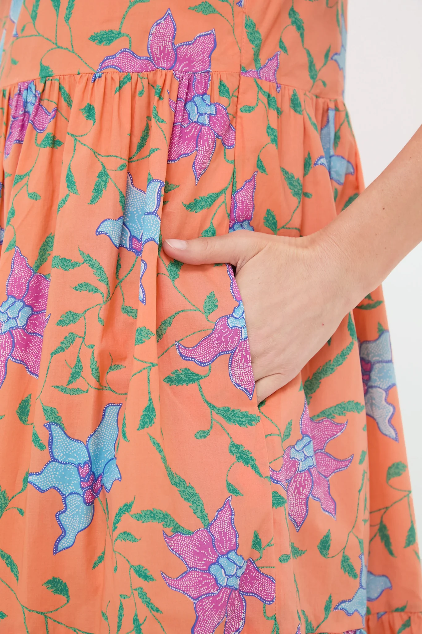 Orange Multi Floral Cisco Maxi Dress - Image 5
