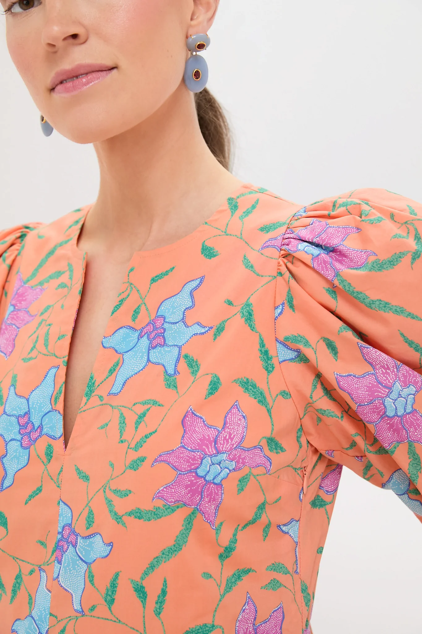 Orange Multi Floral Cisco Maxi Dress - Image 6