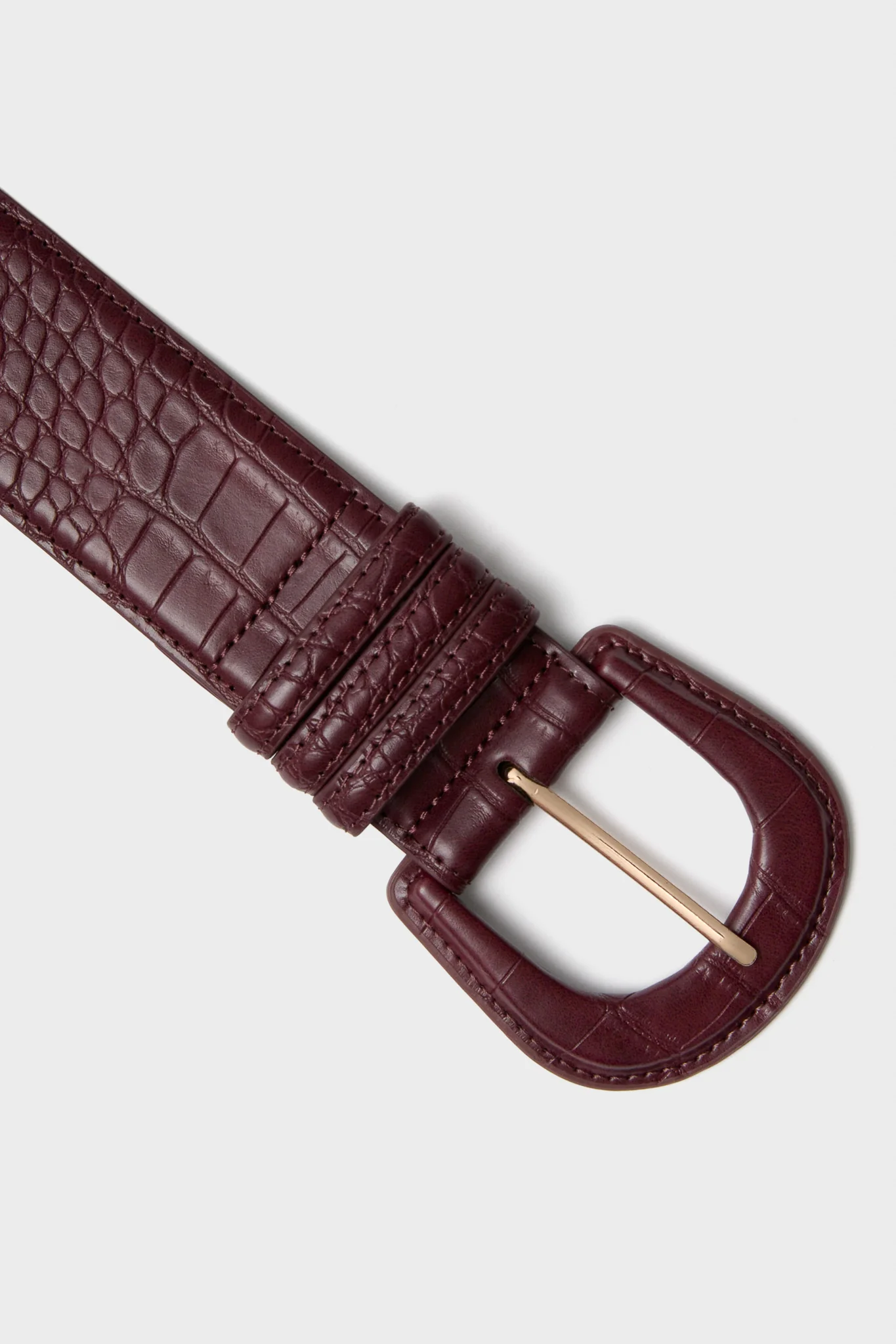 Oxblood Croc-Embossed Waist Belt - Image 3