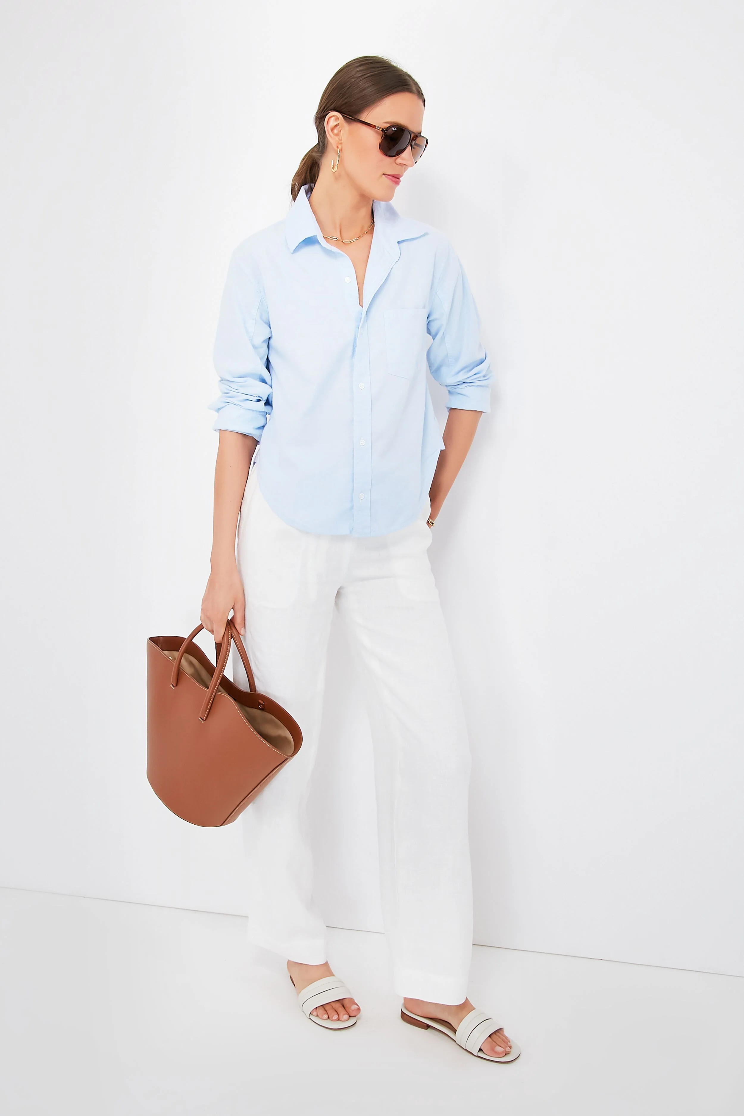 Oxford Blue Kayla Shrunken Shirt - Image 2
