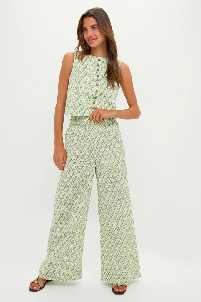 Pale Green Trellis Floral Ada Tank - Image 6