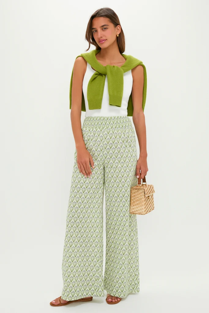 Pale Green Trellis Floral Addy Pants - Image 6