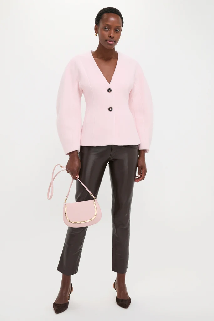Pale Pink Logan Leather Crossbody - Image 3