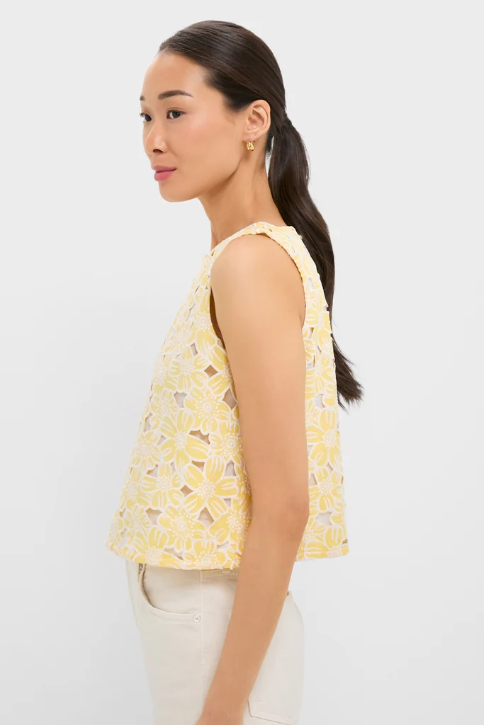 Pale Yellow Flower Vera Top - Image 3