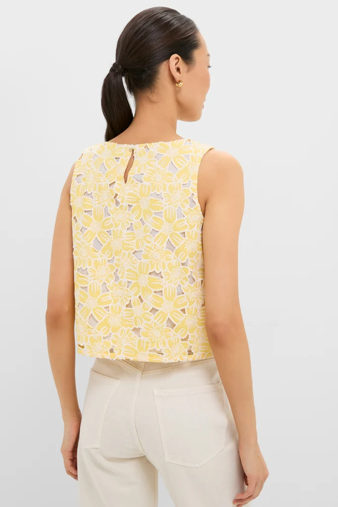 Pale Yellow Flower Vera Top - Image 4