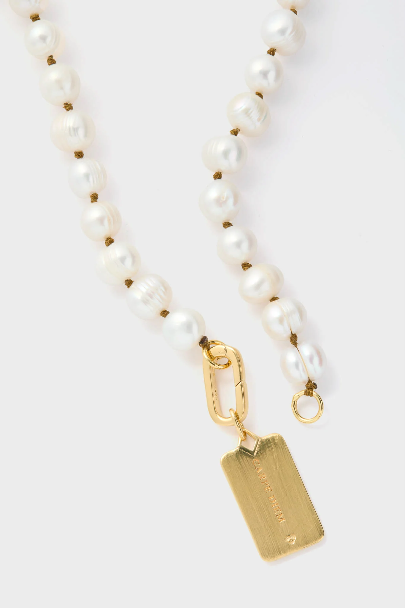 Pearl Necklace with Carpe Diem Charm - Image 4