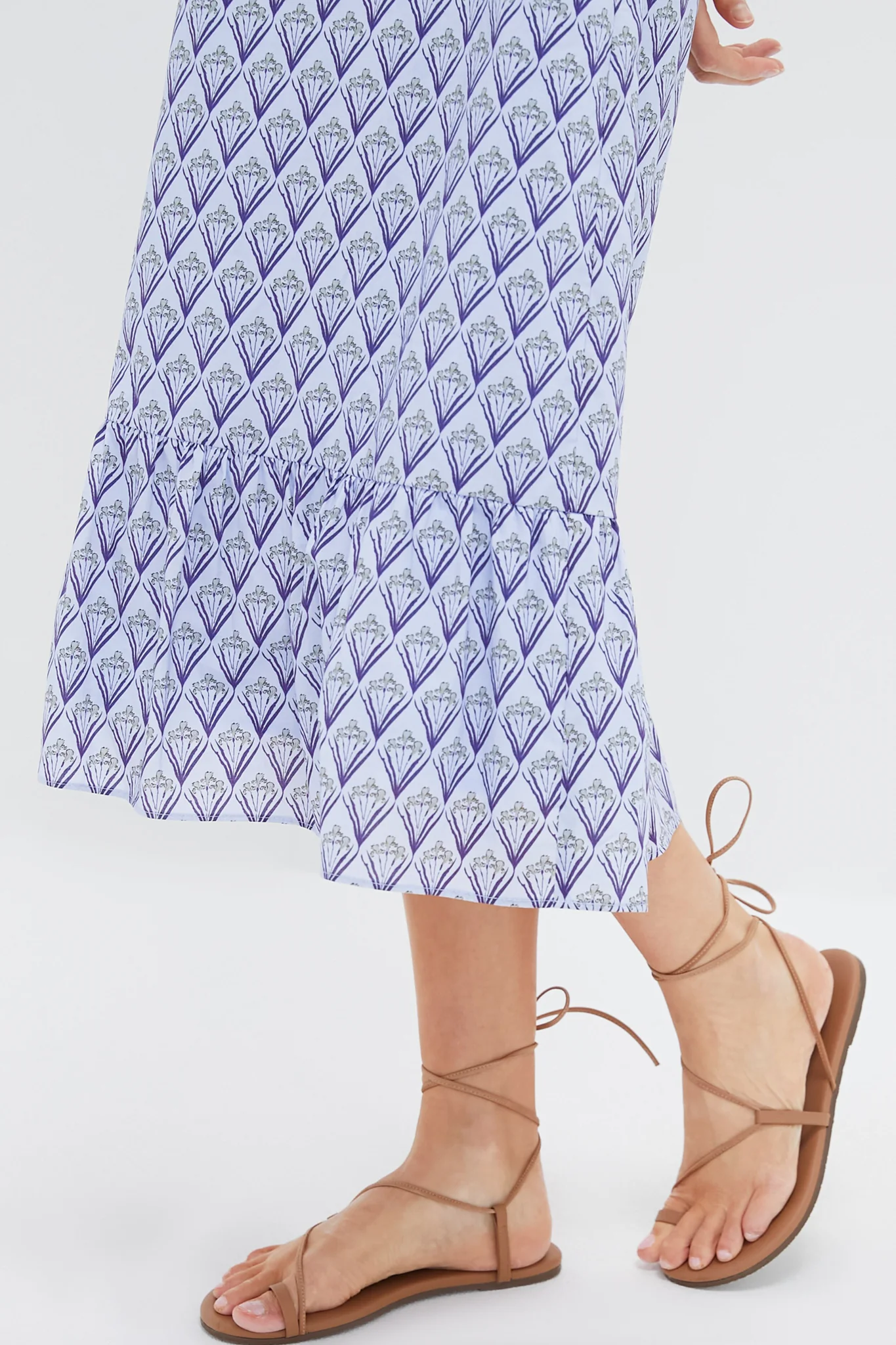 Periwinkle Trellis Floral Mimi Midi Dress - Image 5