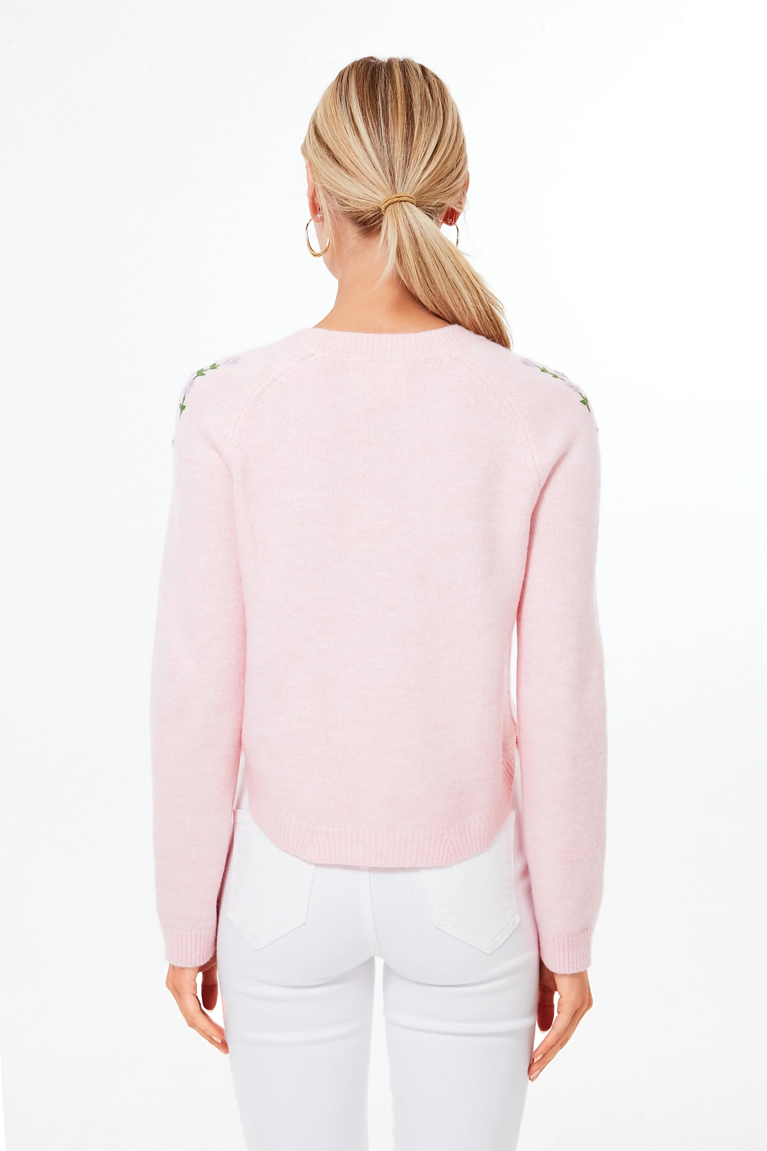 Pink Floral Embroidered Lilah Sweater - Image 4