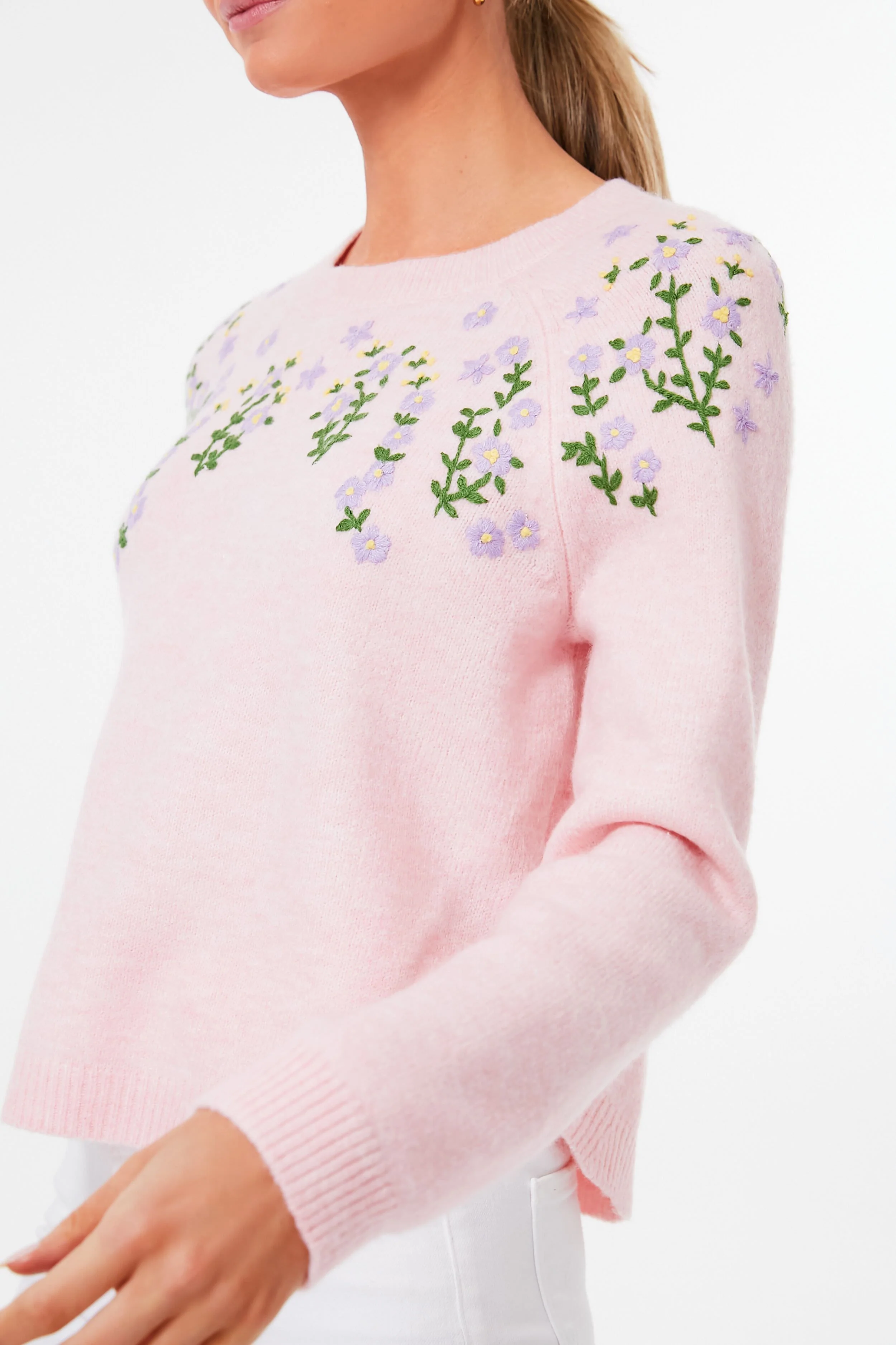 Pink Floral Embroidered Lilah Sweater - Image 5
