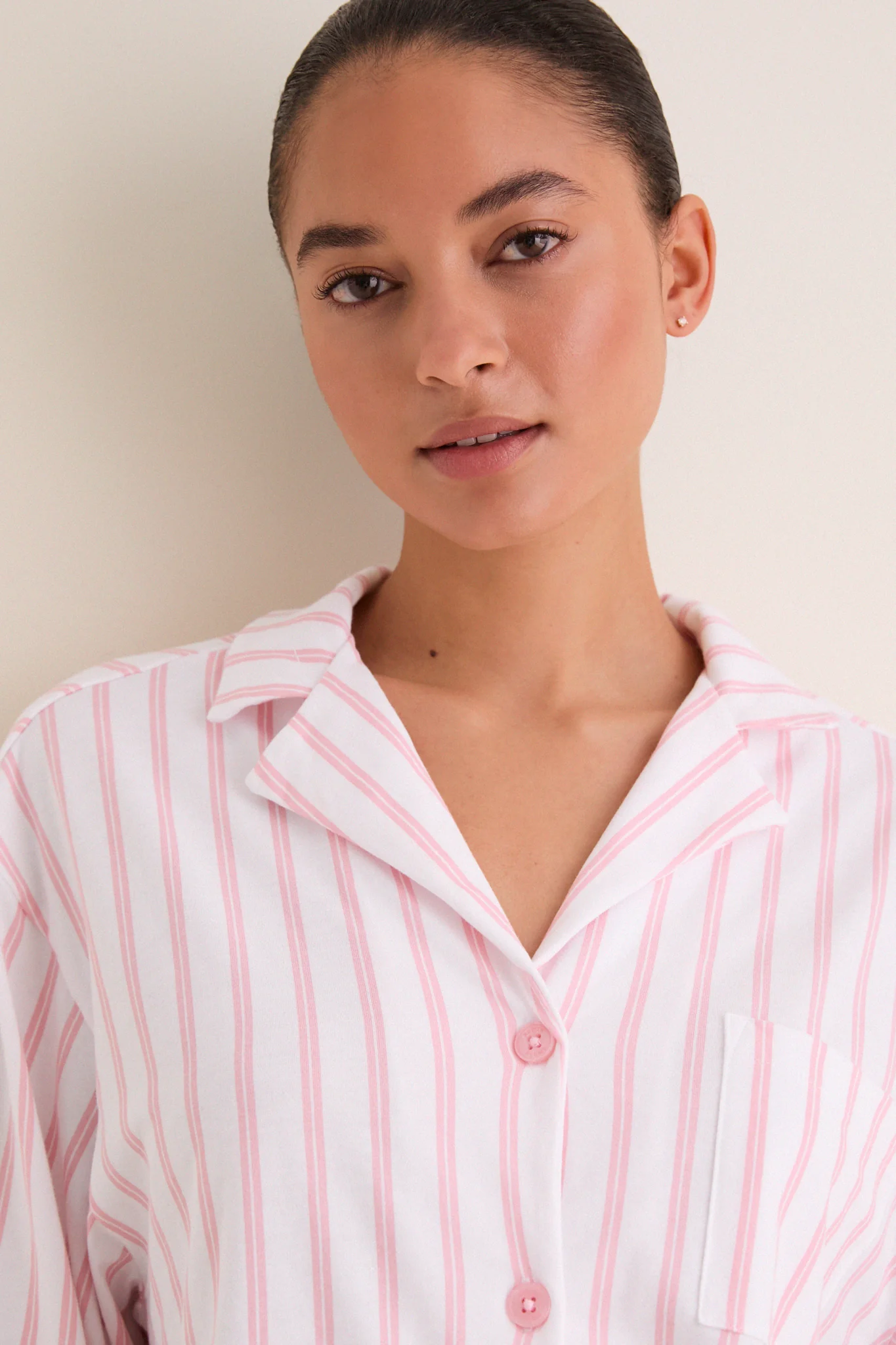 Pink Stripe Pima Cotton Olivia Short Set - Image 5