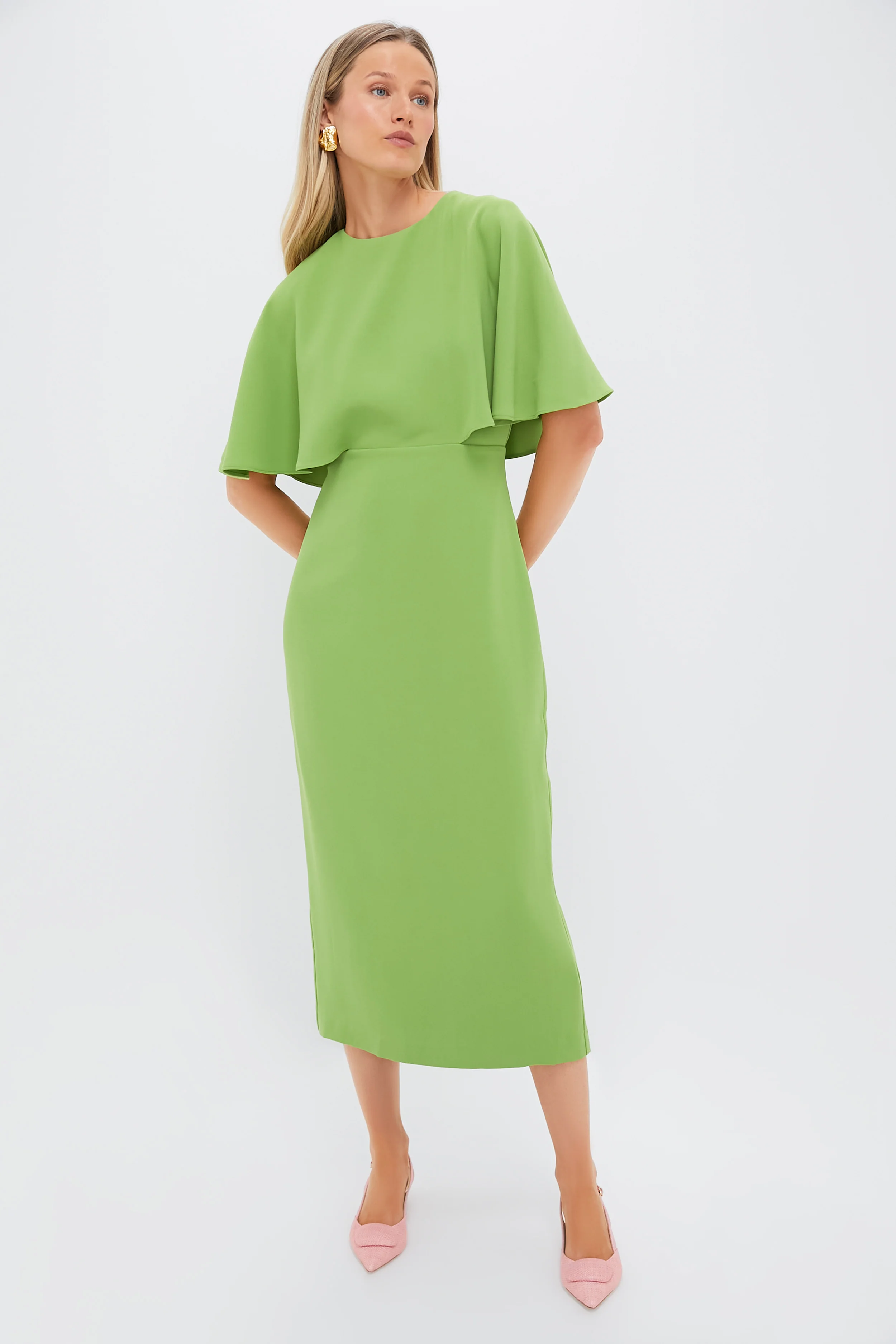 Pistachio Green Cape Lindy Dress