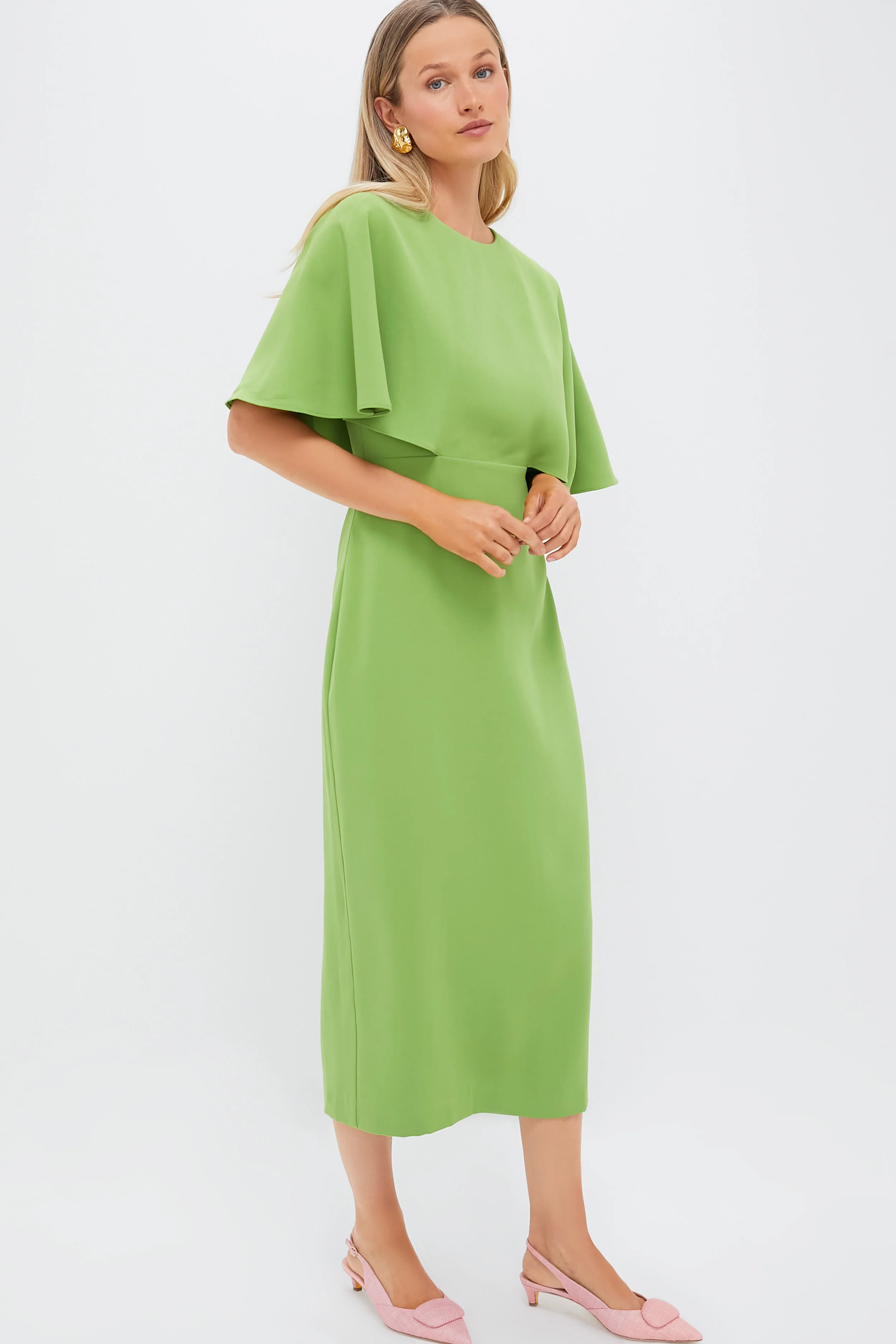 Pistachio Green Cape Lindy Dress - Image 3