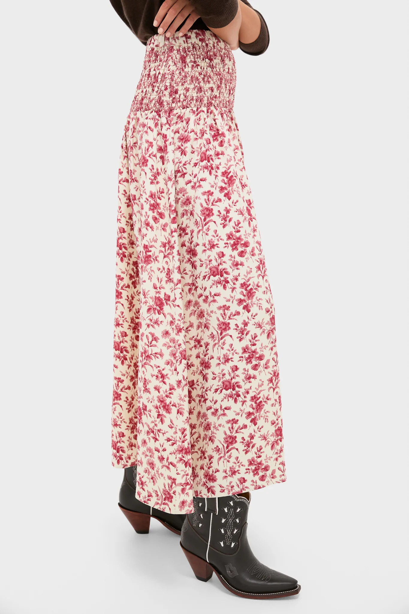 Pomegranate Bloom Smocked Benson Skirt - Image 3
