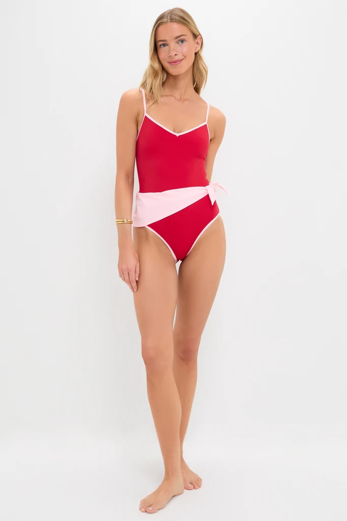 Poppy and Pink Cleo One Piece with Scarf - Image 6