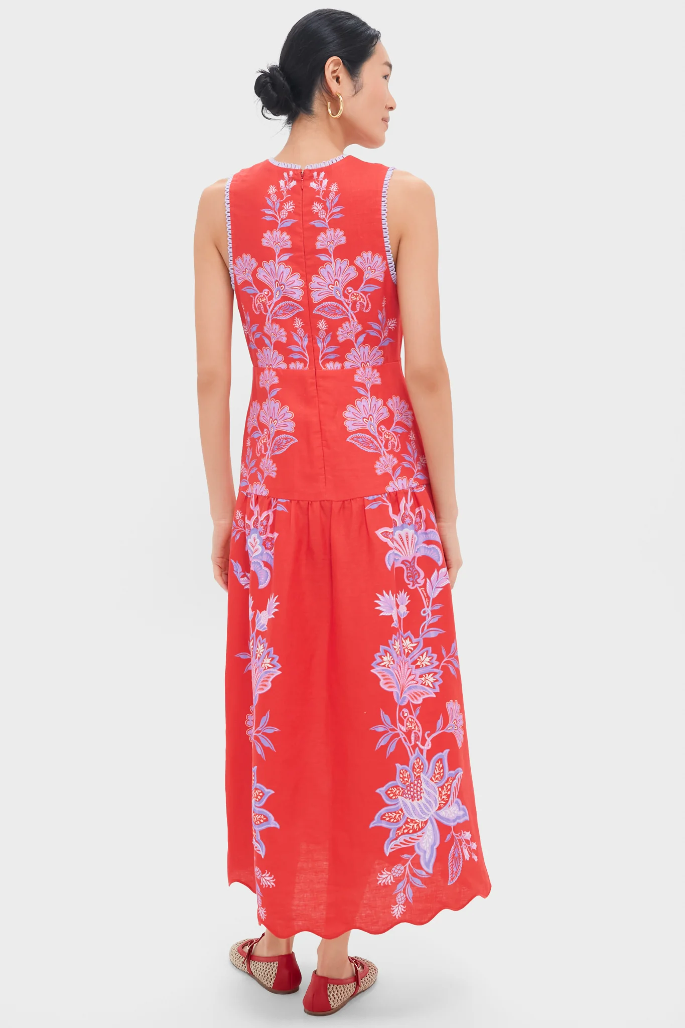 Porcelain Garden Red Midi Dress - Image 4