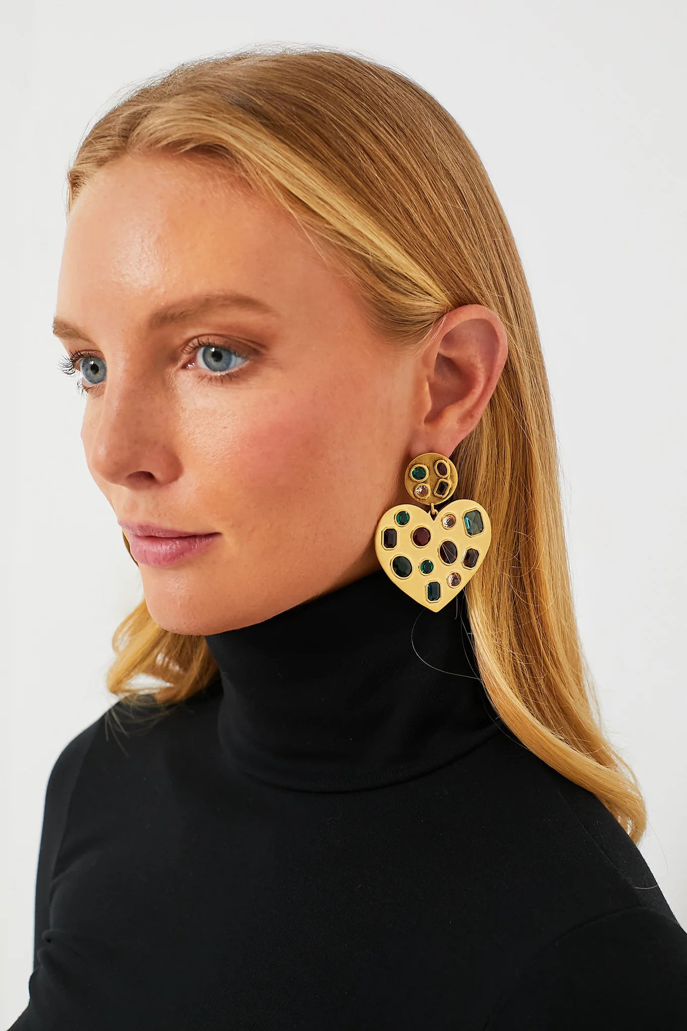 Rainbow Pop Heart Crystal Earrings - Image 2