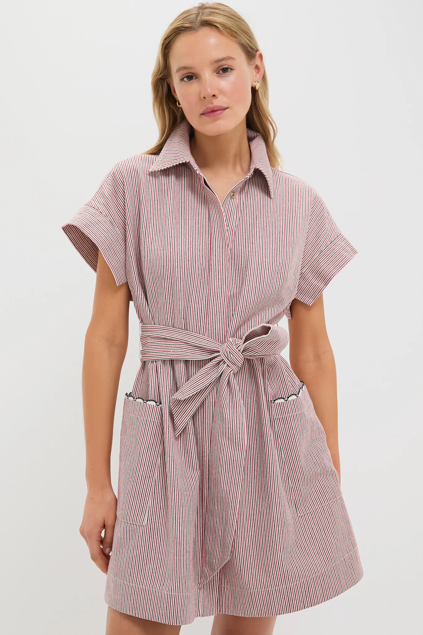Red and Blue Stripe Mini Ceci Dress