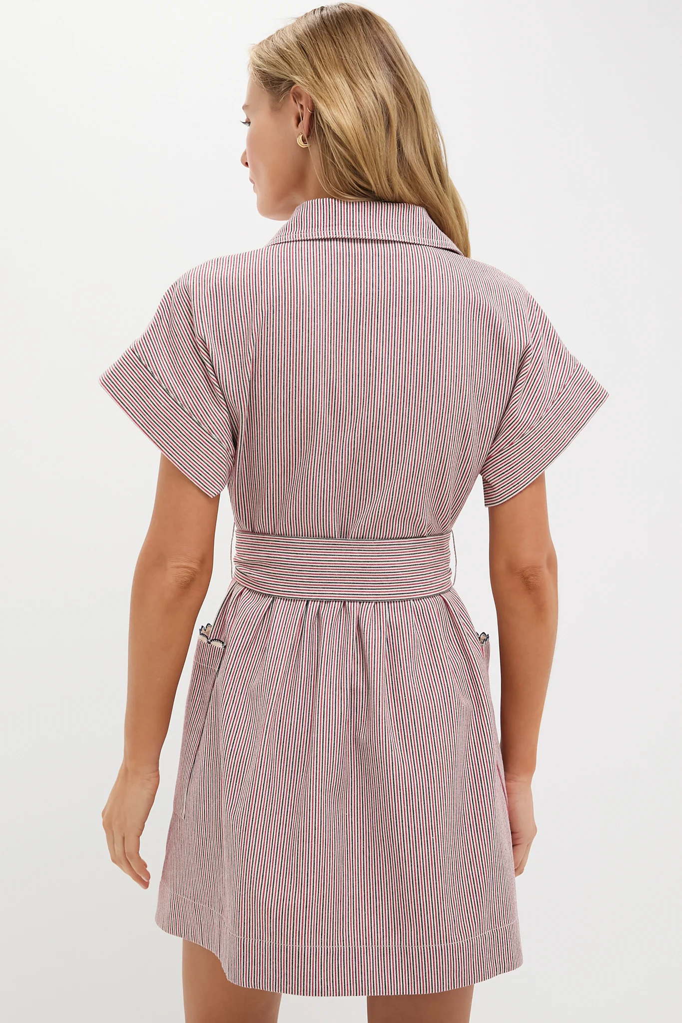 Red and Blue Stripe Mini Ceci Dress - Image 4