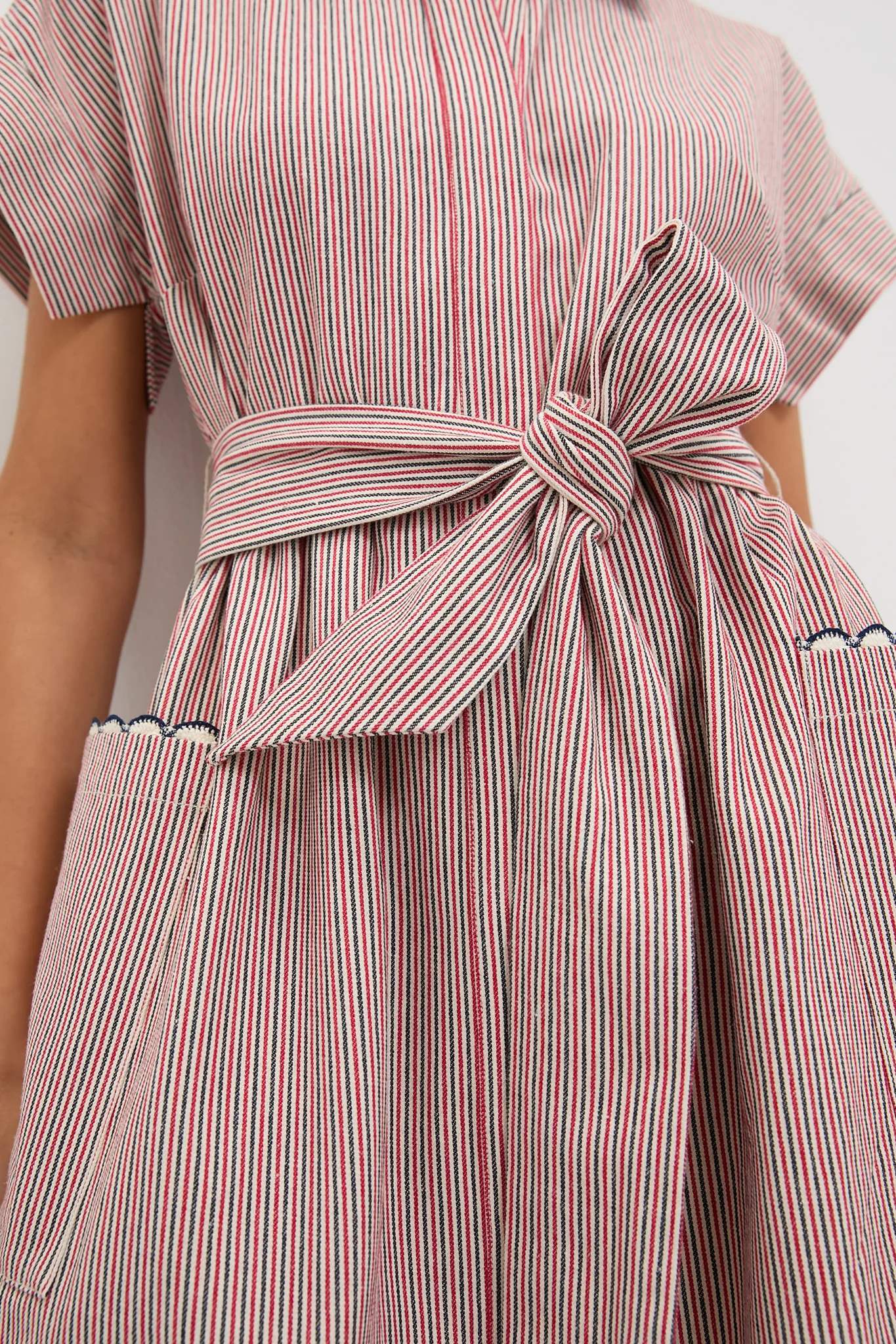 Red and Blue Stripe Mini Ceci Dress - Image 6