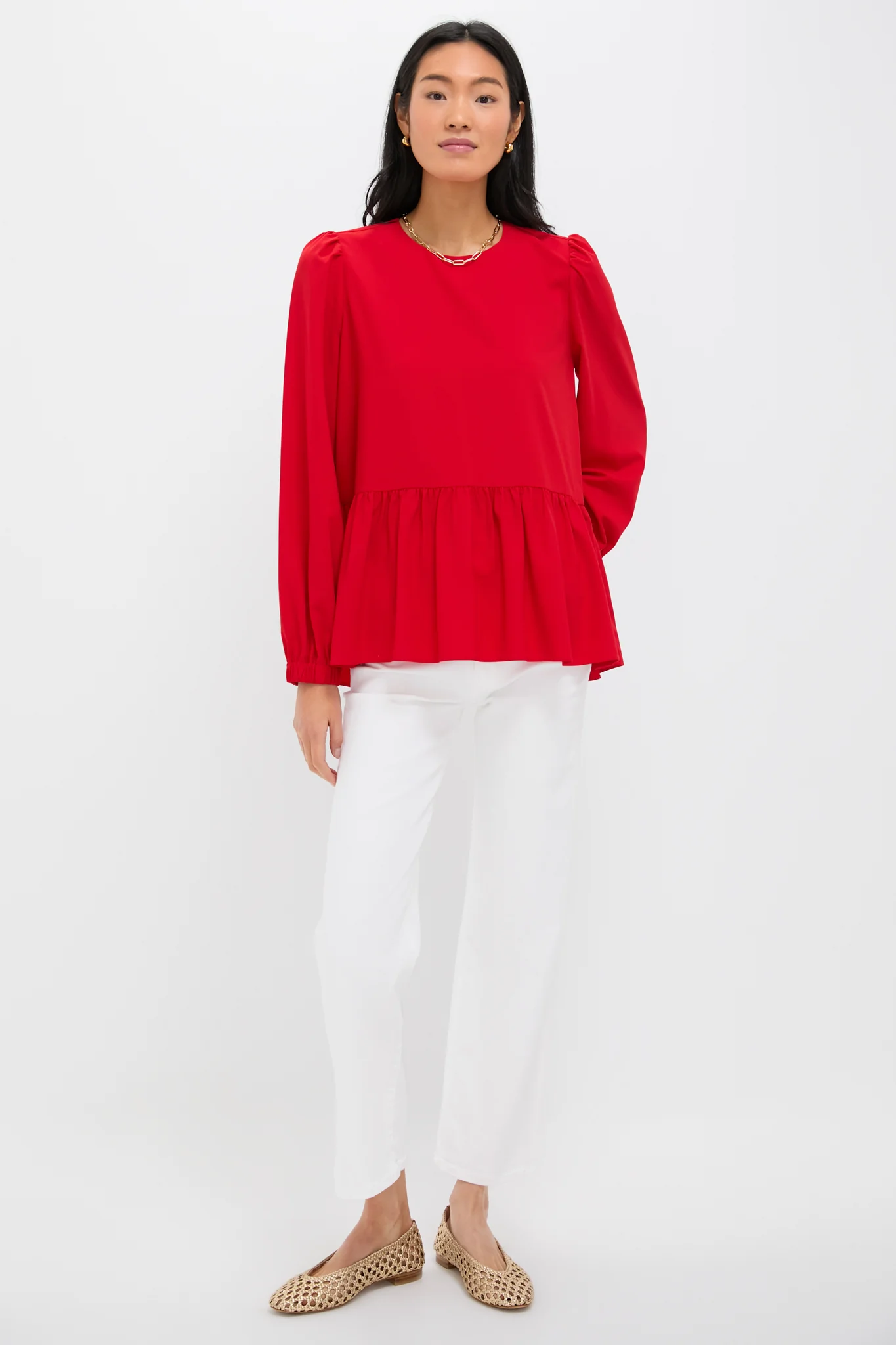 Red Carlota Peplum Blouse - Image 6