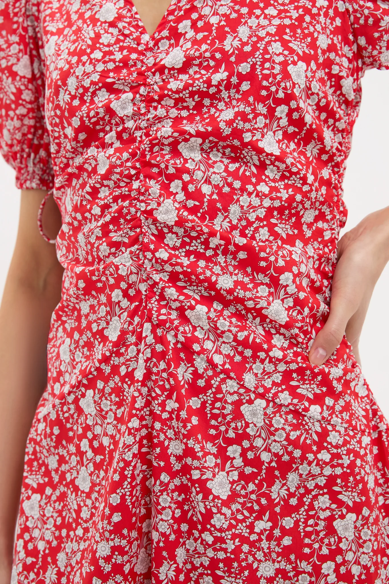 Red Lucille Liberty Print Short Sleeve Midi Dress - Image 6