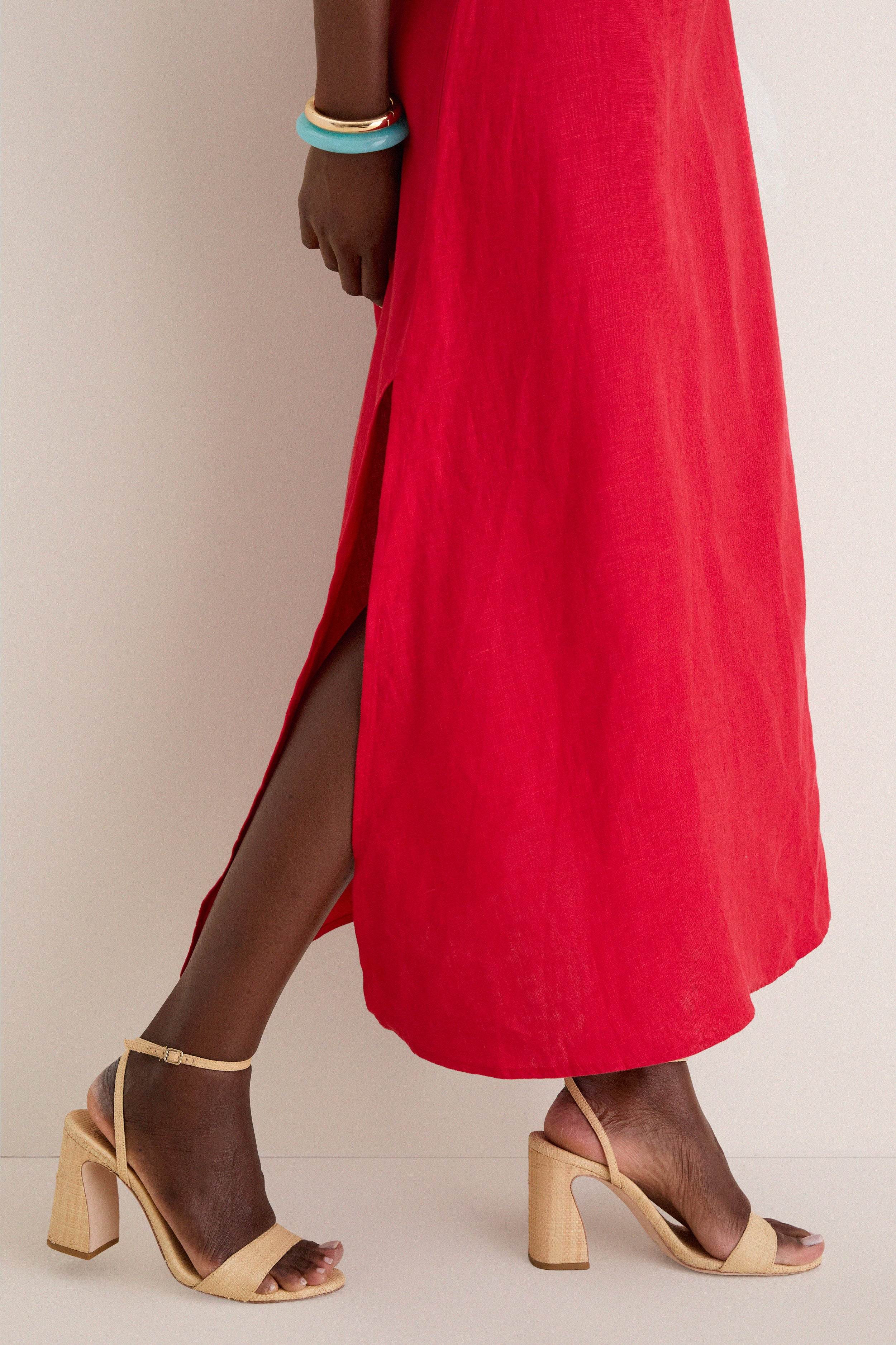 Red Sleeveless Midi Dress - Image 6