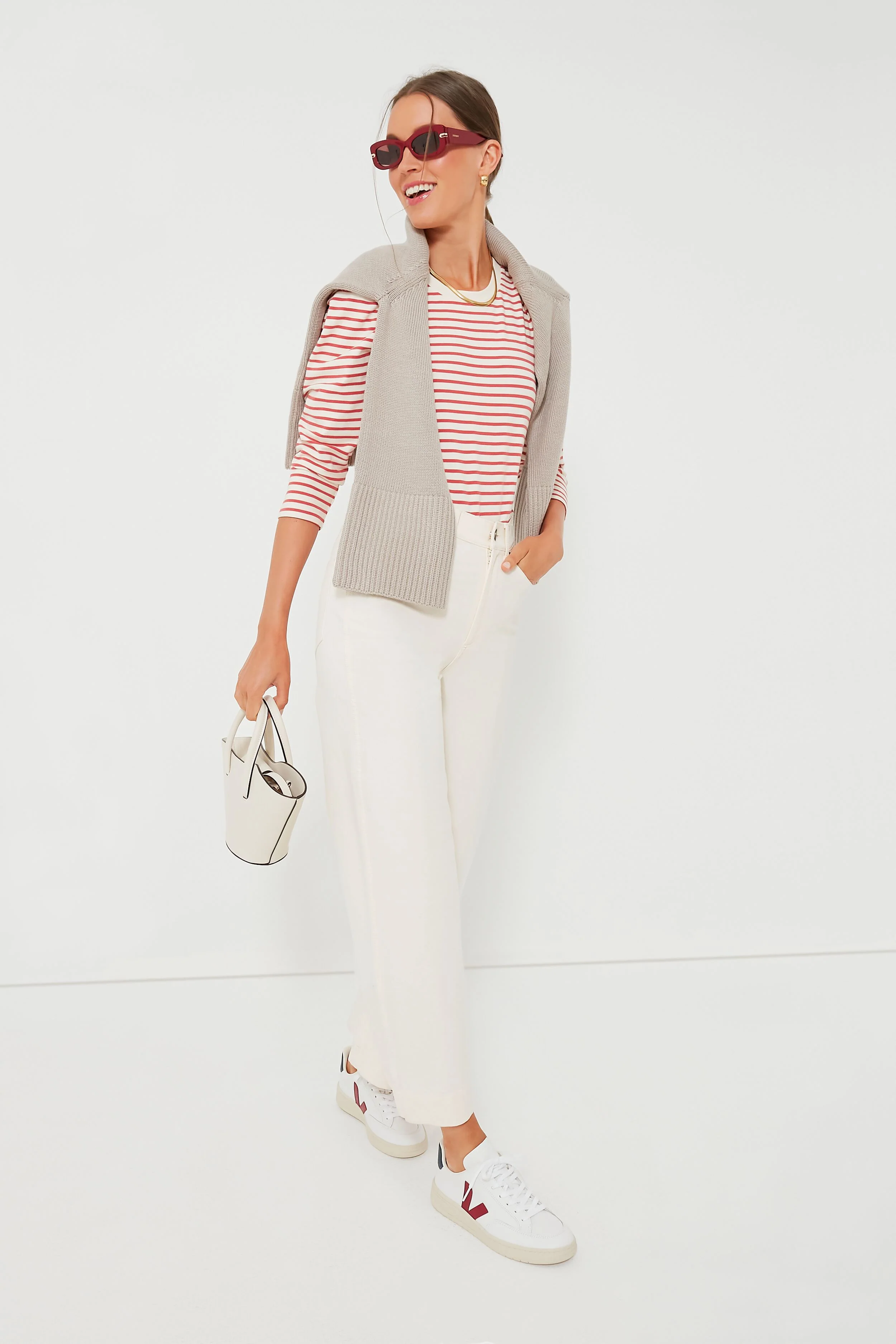 Red Striped Vesty Long Sleeve Crewneck - Image 2