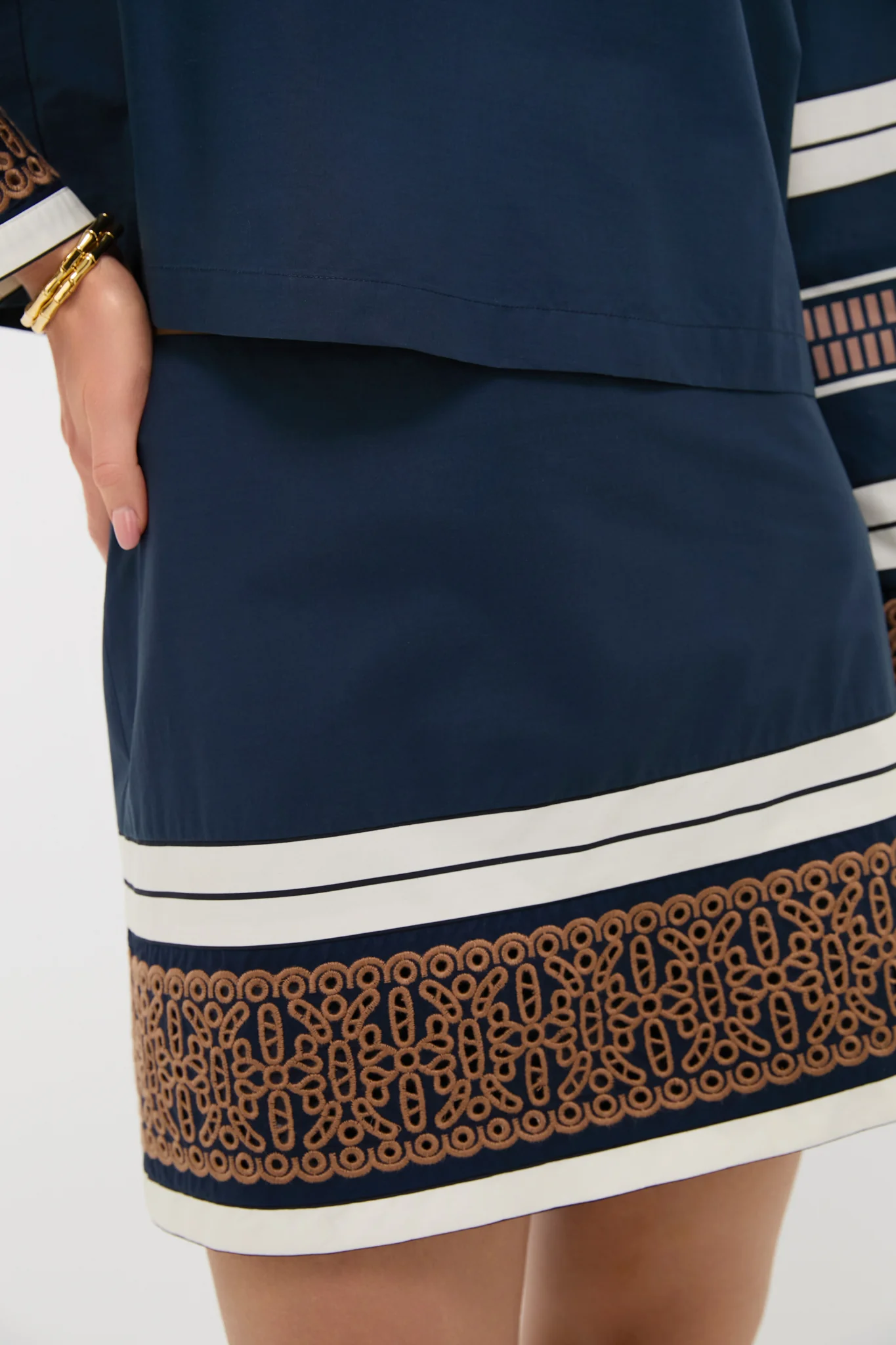 Riverside Stripe Cotton Eyelet Meg Mini Skirt - Image 5