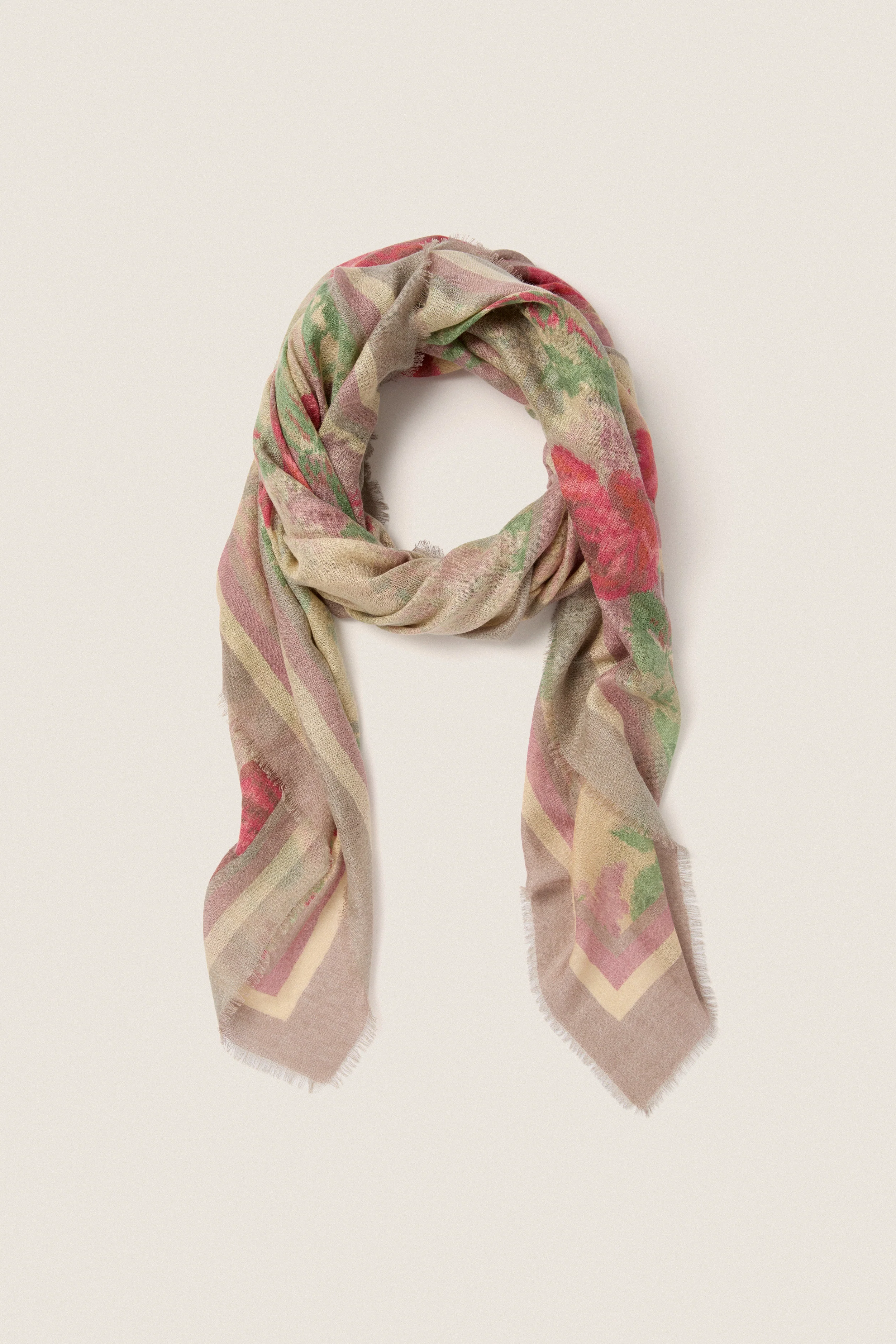 Rose Blur Silk Cashmere Blend Large Scarf - Image 7
