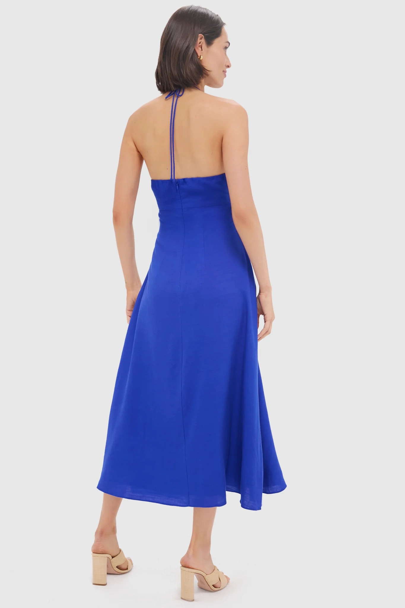 Royal Blue Beaded Azure Midi Dress - Image 4