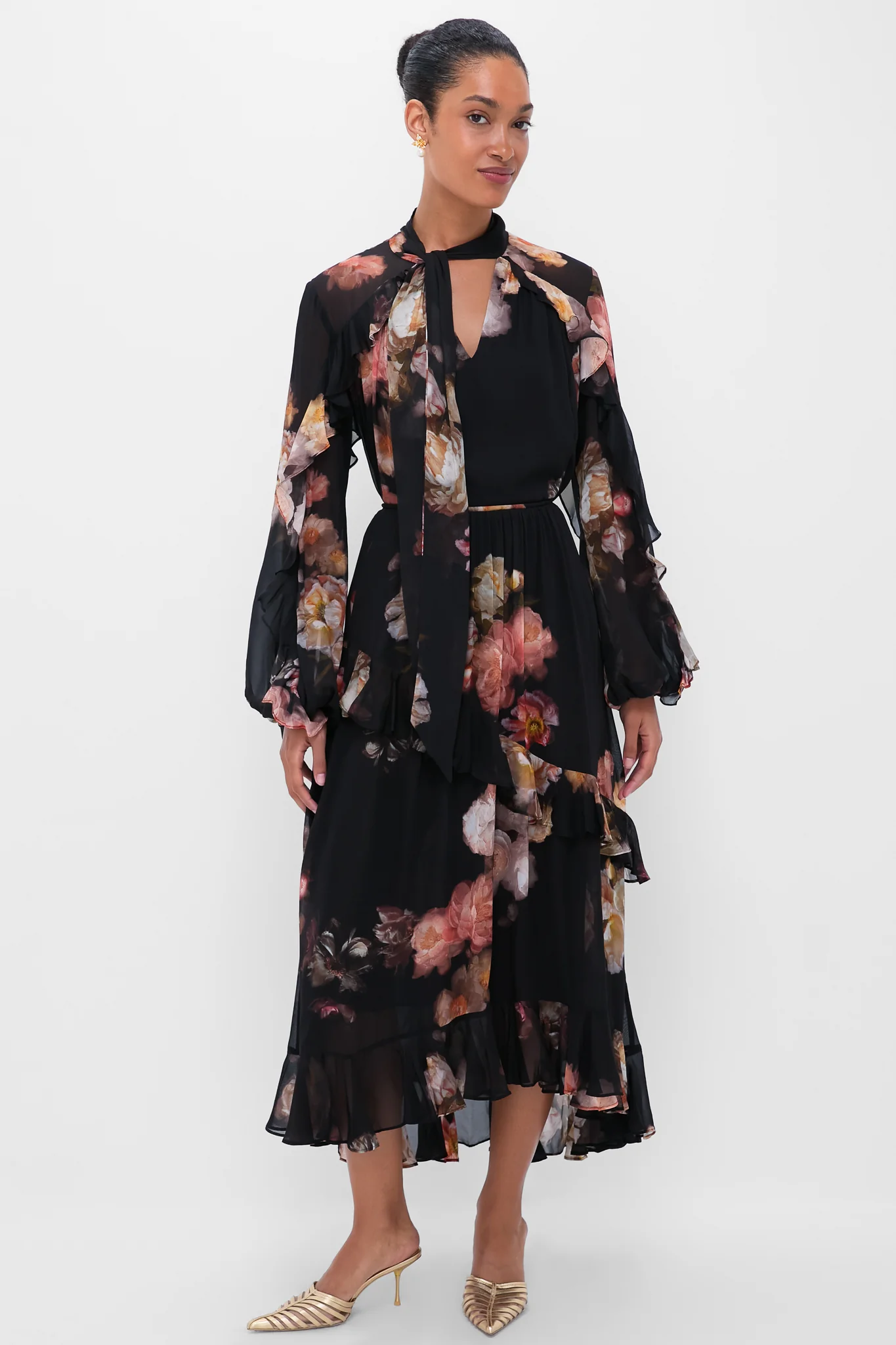 Russet Floral Hypnotic Flutter Blouse - Image 6