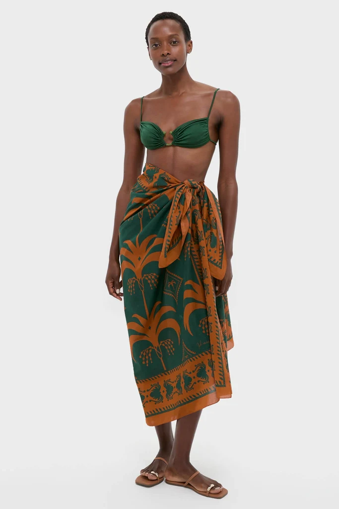 Rust and Dark Green Dance of Pareo - Image 7