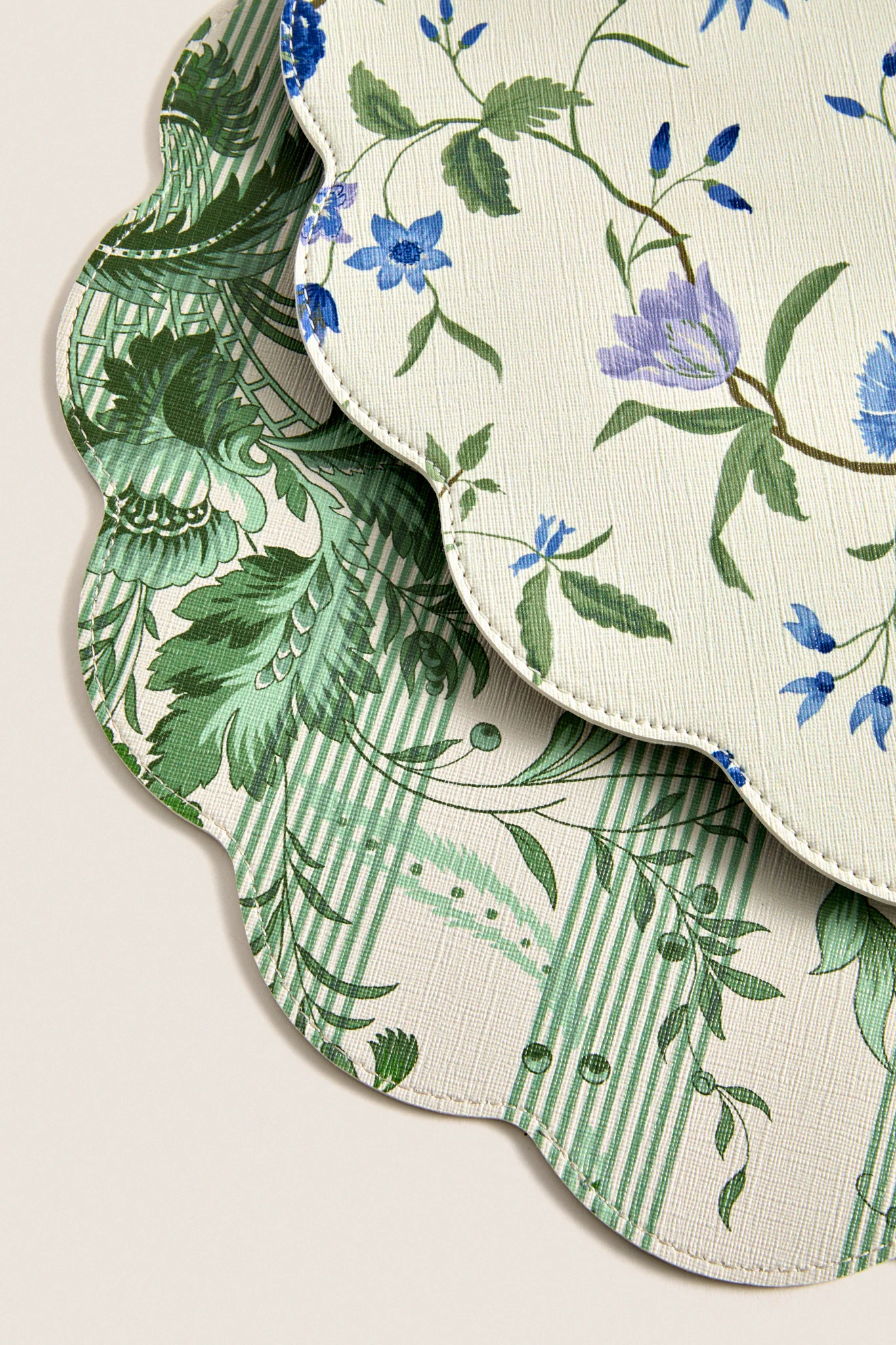 Blue and Lavender Blossom Wipeable Placemats Set of 4 - Image 2