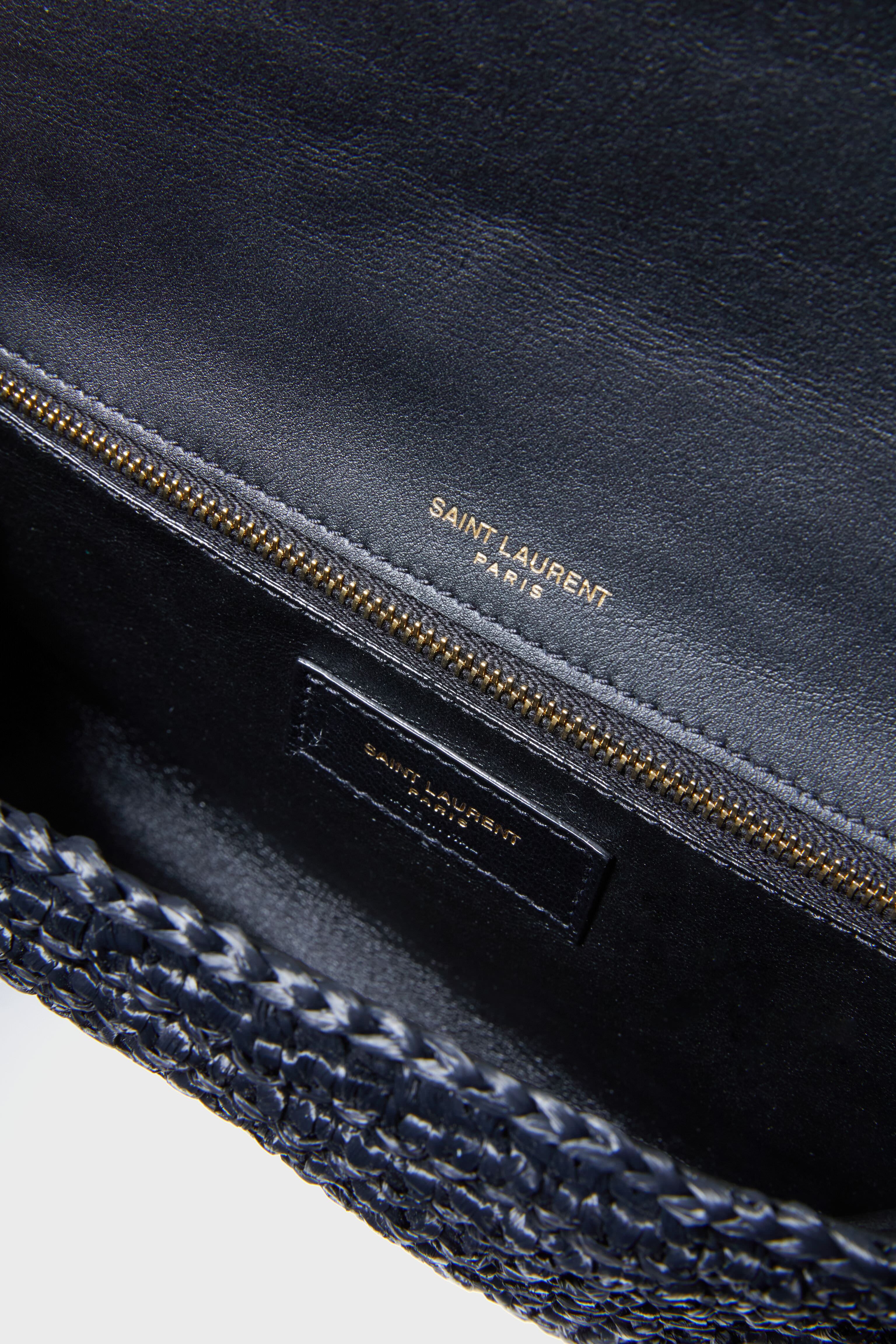 Saint Laurent Nero Raffia Kate Shoulder Bag - Image 7