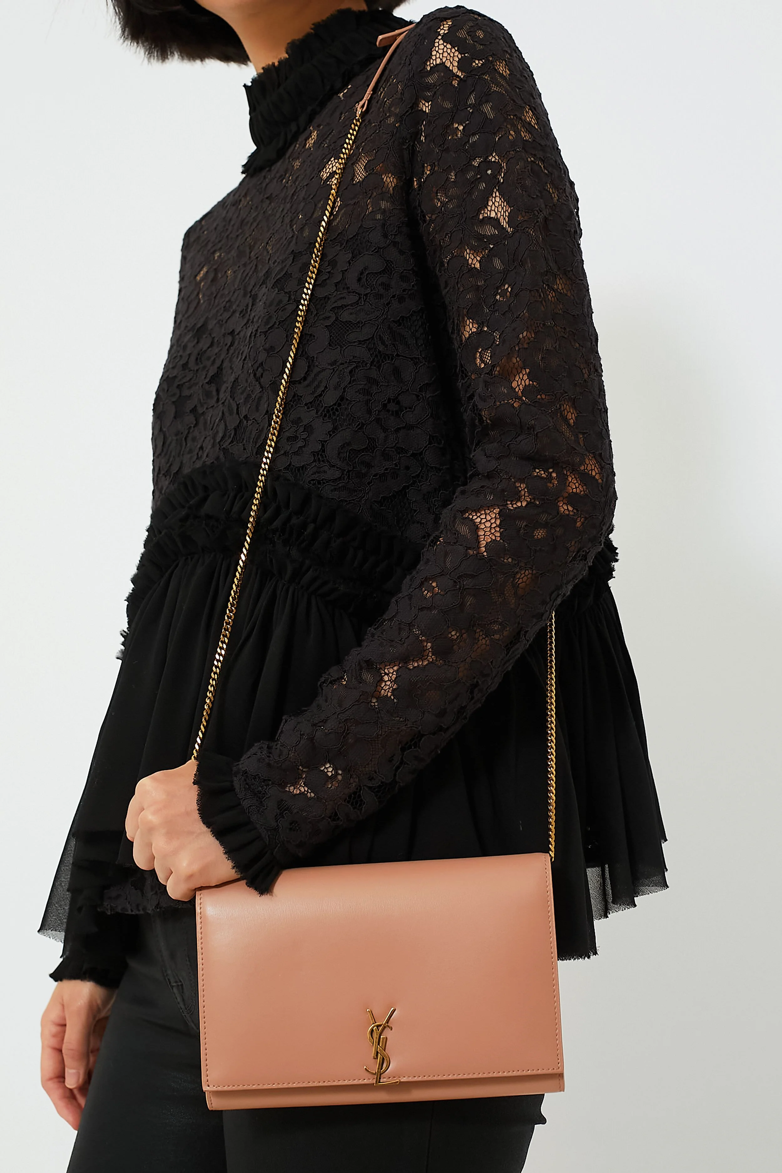 Saint Laurent Vintage Peach Wallet On Chain - Image 3
