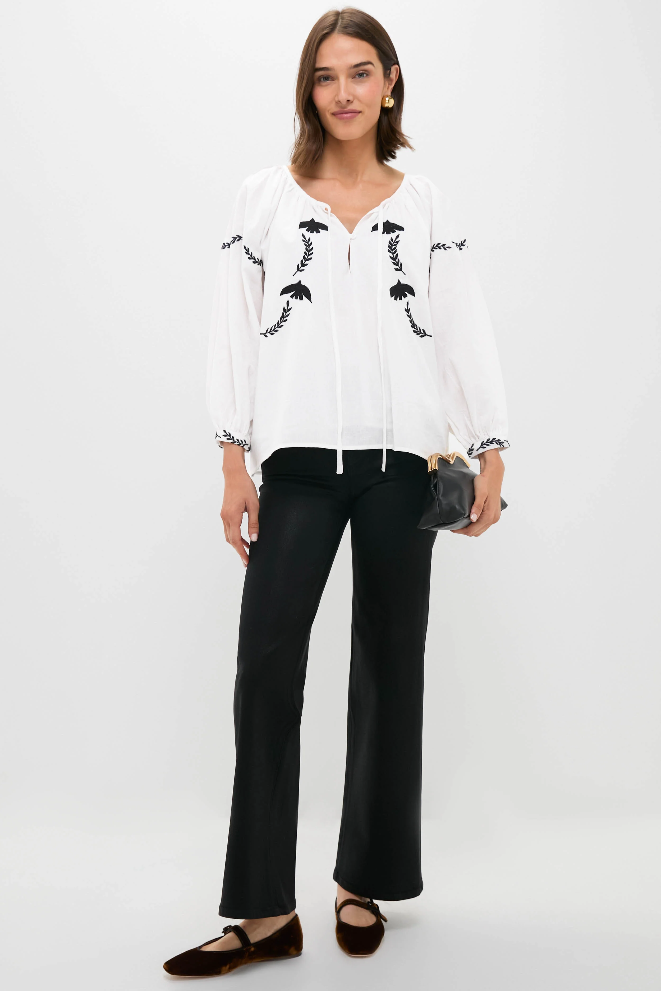 Salt Organic Lucy Dove Embroidery Blouse - Image 2