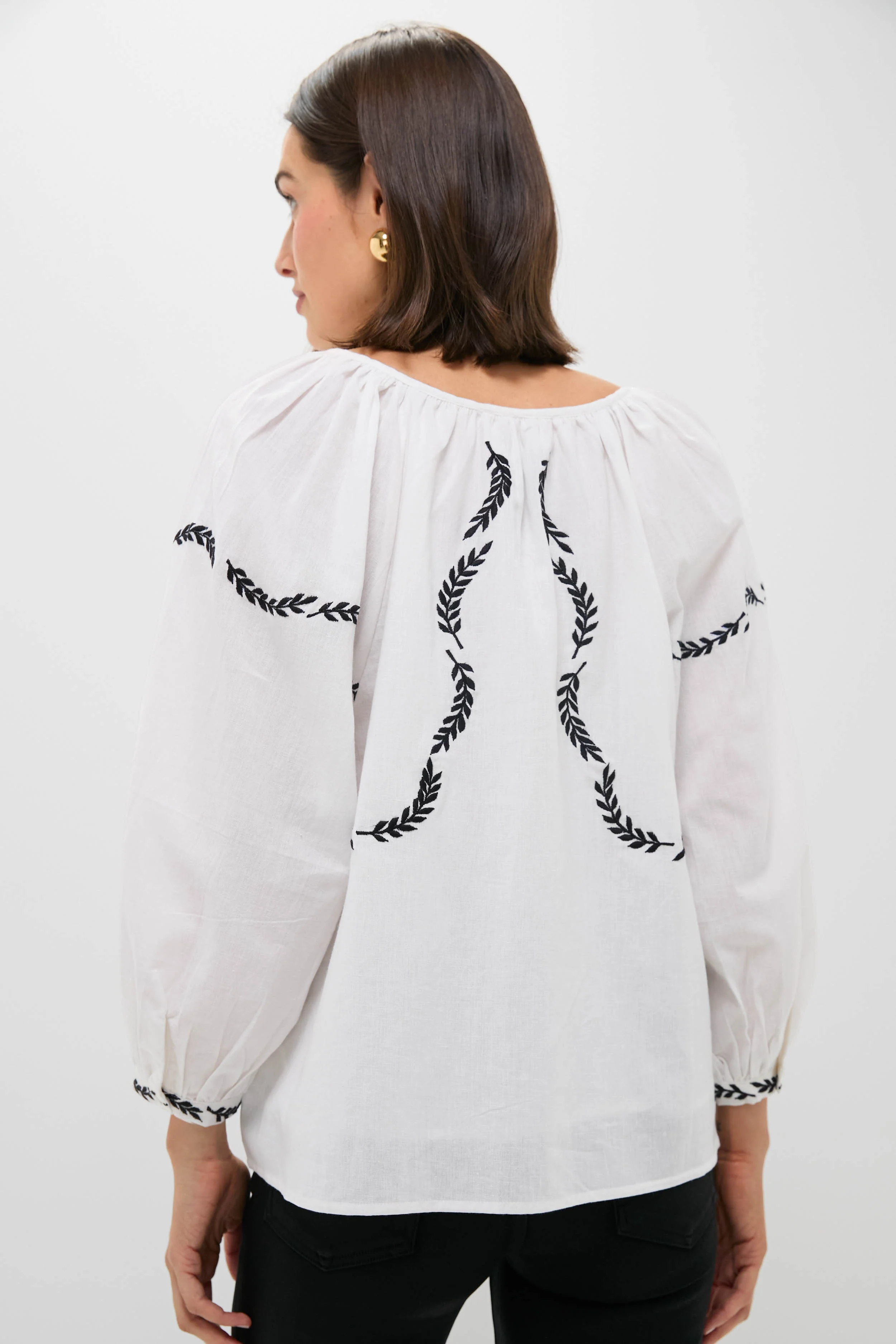Salt Organic Lucy Dove Embroidery Blouse - Image 4