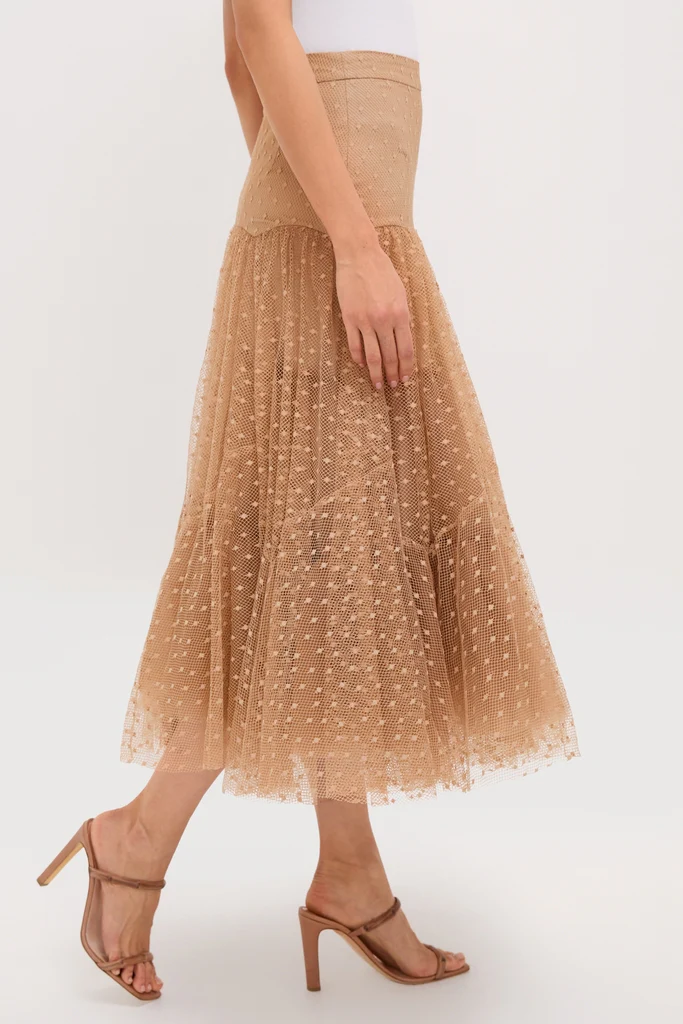 Sand Naomi Tulle Midi Skirt - Image 4