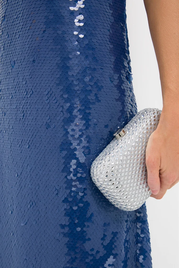 Sapphire Blue Sequin Merritt Column Dress - Image 6