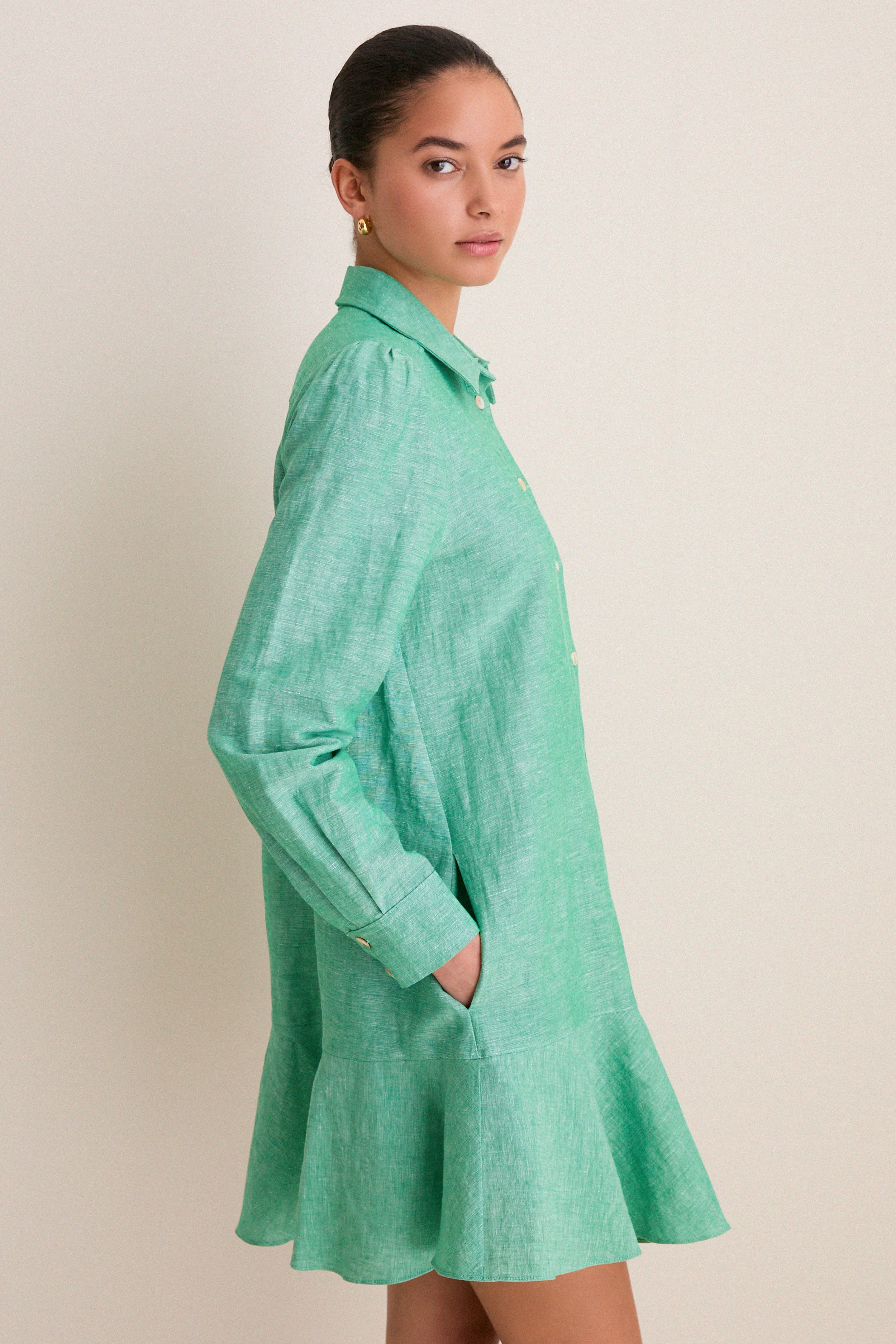 Sea Green Callahan Shirt Dress - Image 3