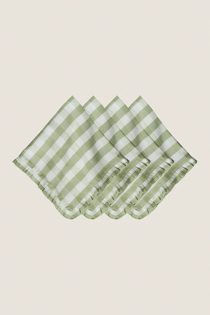 Seagrass Gingham Ruffle Napkin (Set of 4) - Image 2
