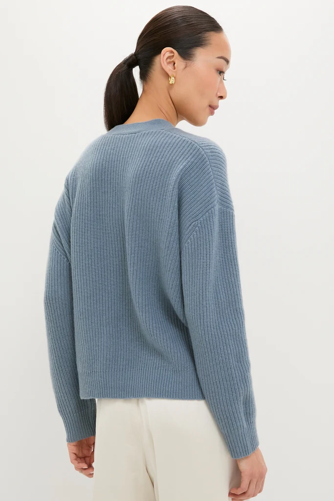 Seaside Cropped Cashmere Cocoon Cardigan - Image 5